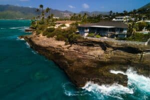 aerial view of china walls oahu