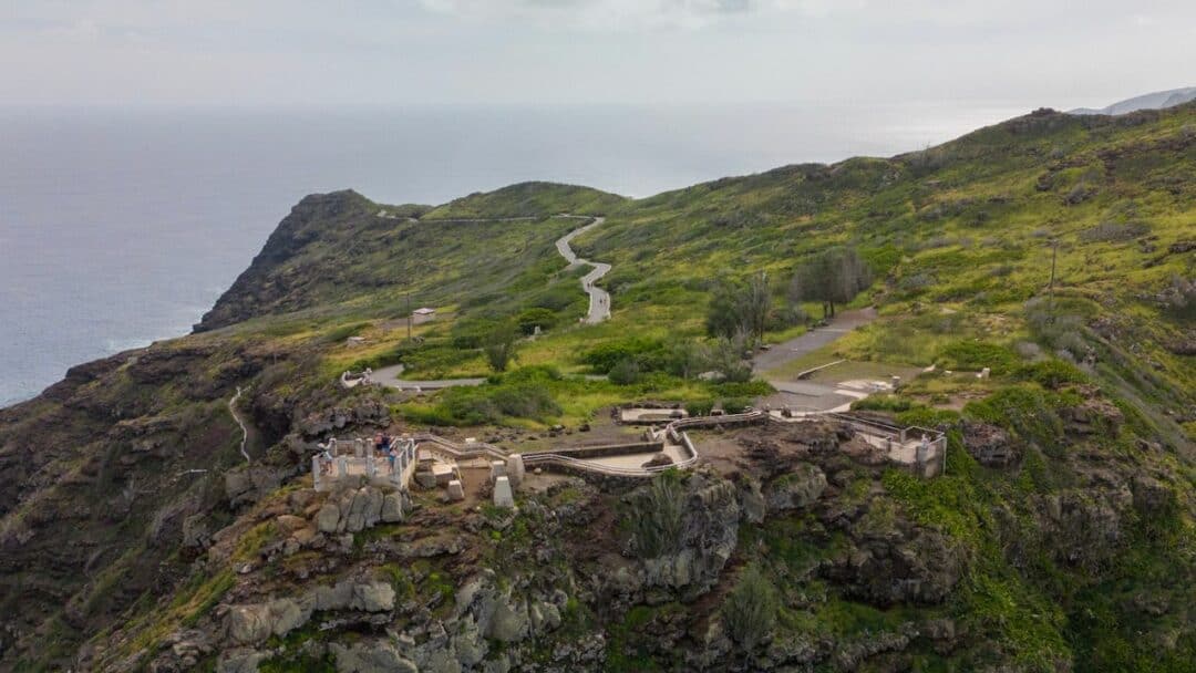 Hiking the Scenic Makapuu Lighthouse Trail 10 Aerial view of the lookout at the end of the Makapuu Lighthouse Trail