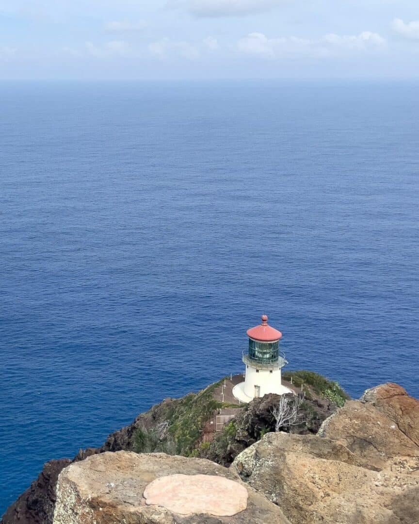 Hiking the Scenic Makapuu Lighthouse Trail 5 View of the Makapuu Lighthouse from the end of the trail