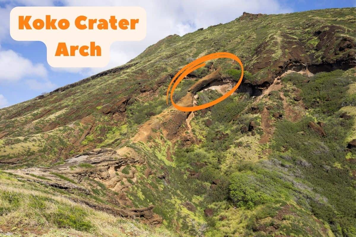 View of Koko Crater Arch from the trail