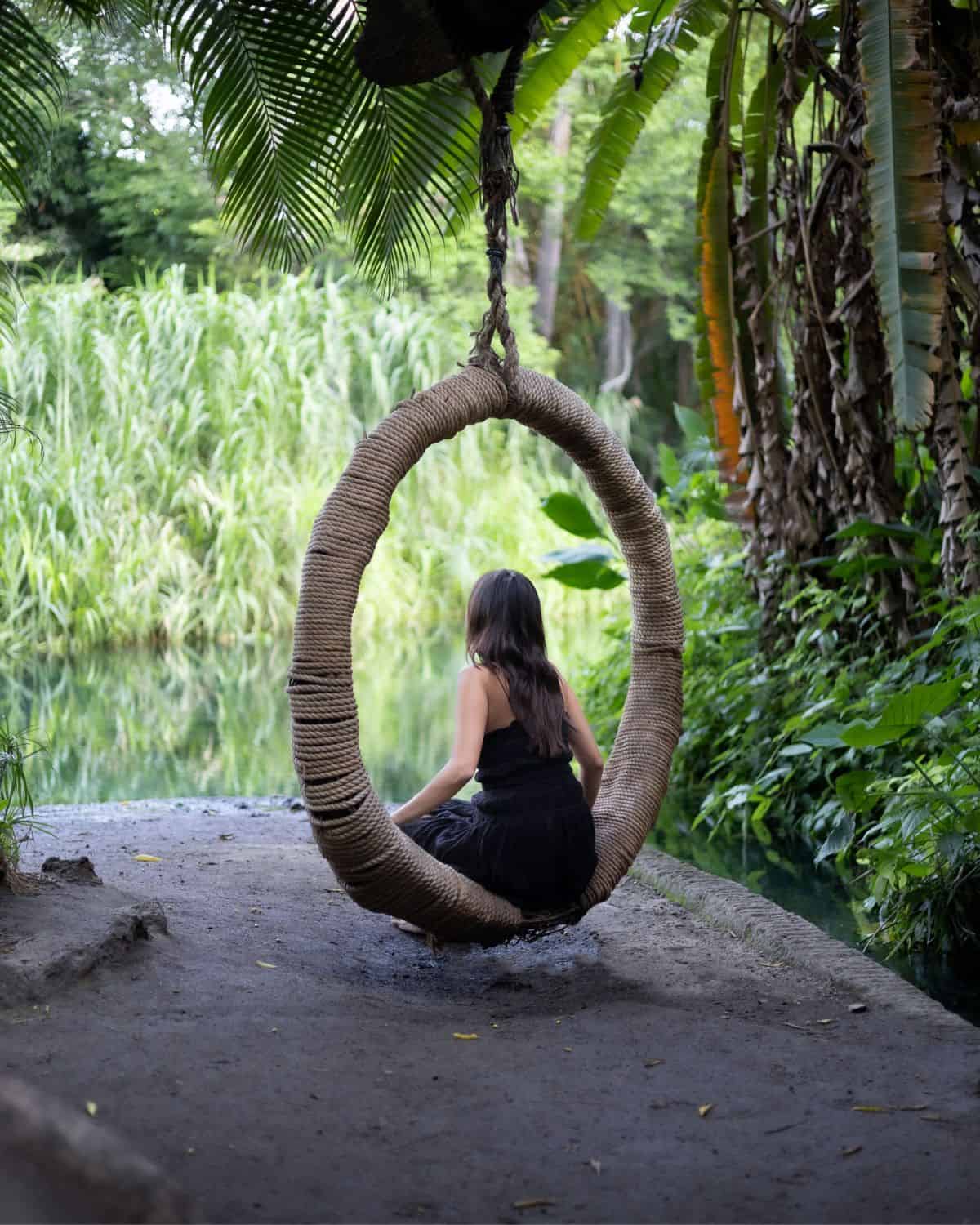 Chloe on the swing at Las Estacas