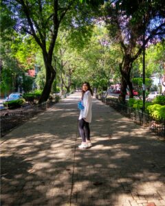 Chloe walking the streets and showing us things to do in La Condesa in Mexico City
