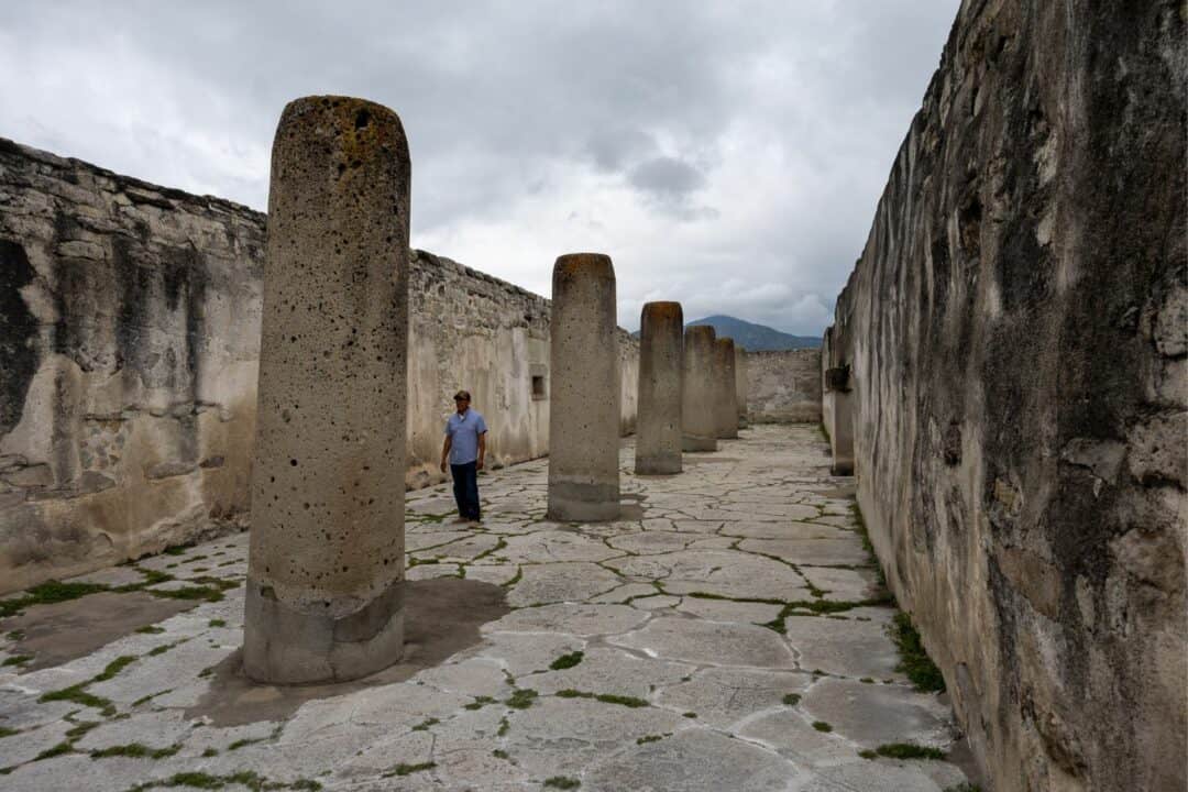 Hall of Columns in Mitla Oaxaca