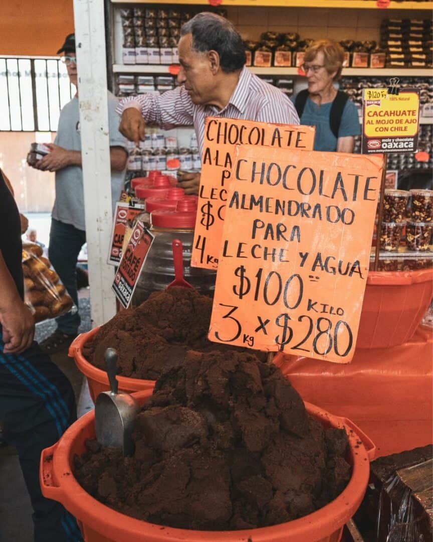 Chocolate being sold in Mercado 20 de Noviembre in Oaxaca City