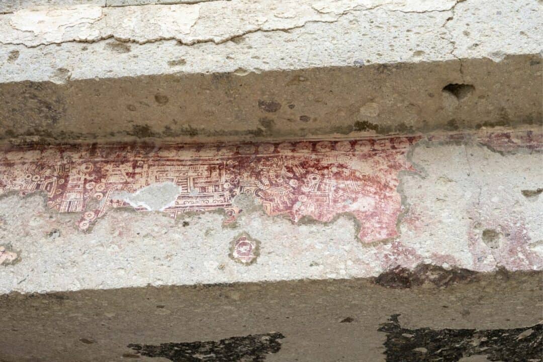 Codex type mural painting in Mitla ruins