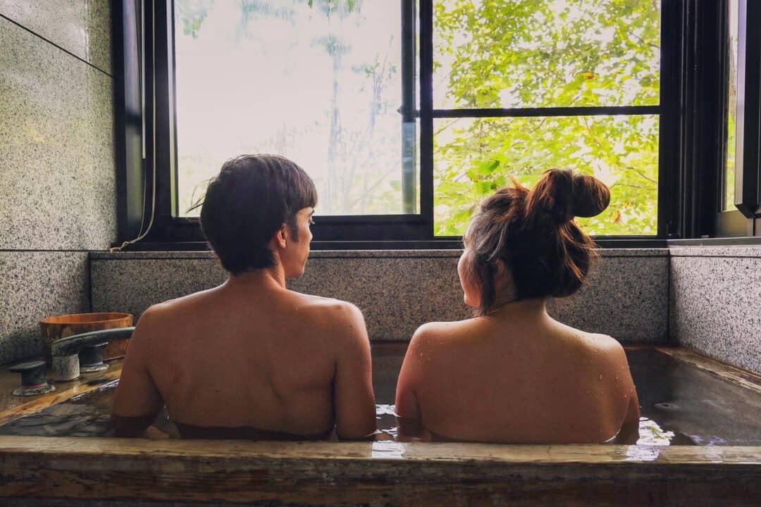 Relaxing in a private onsen in Shinhotaka Japan