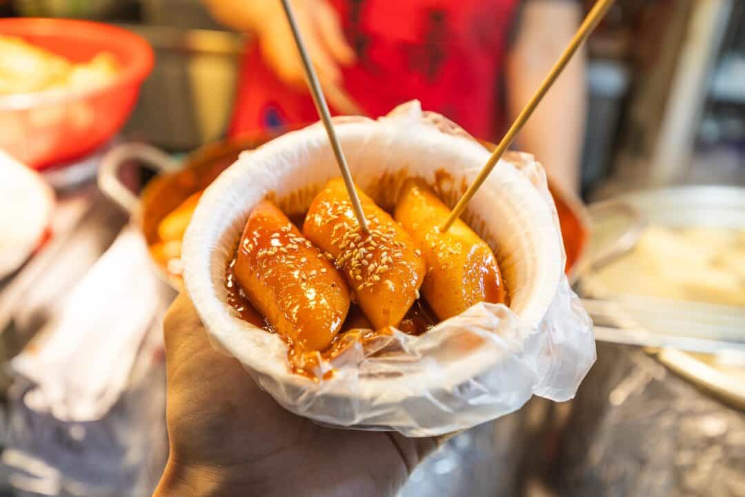 Tteokbokki in Gwangjang Market in Seoul