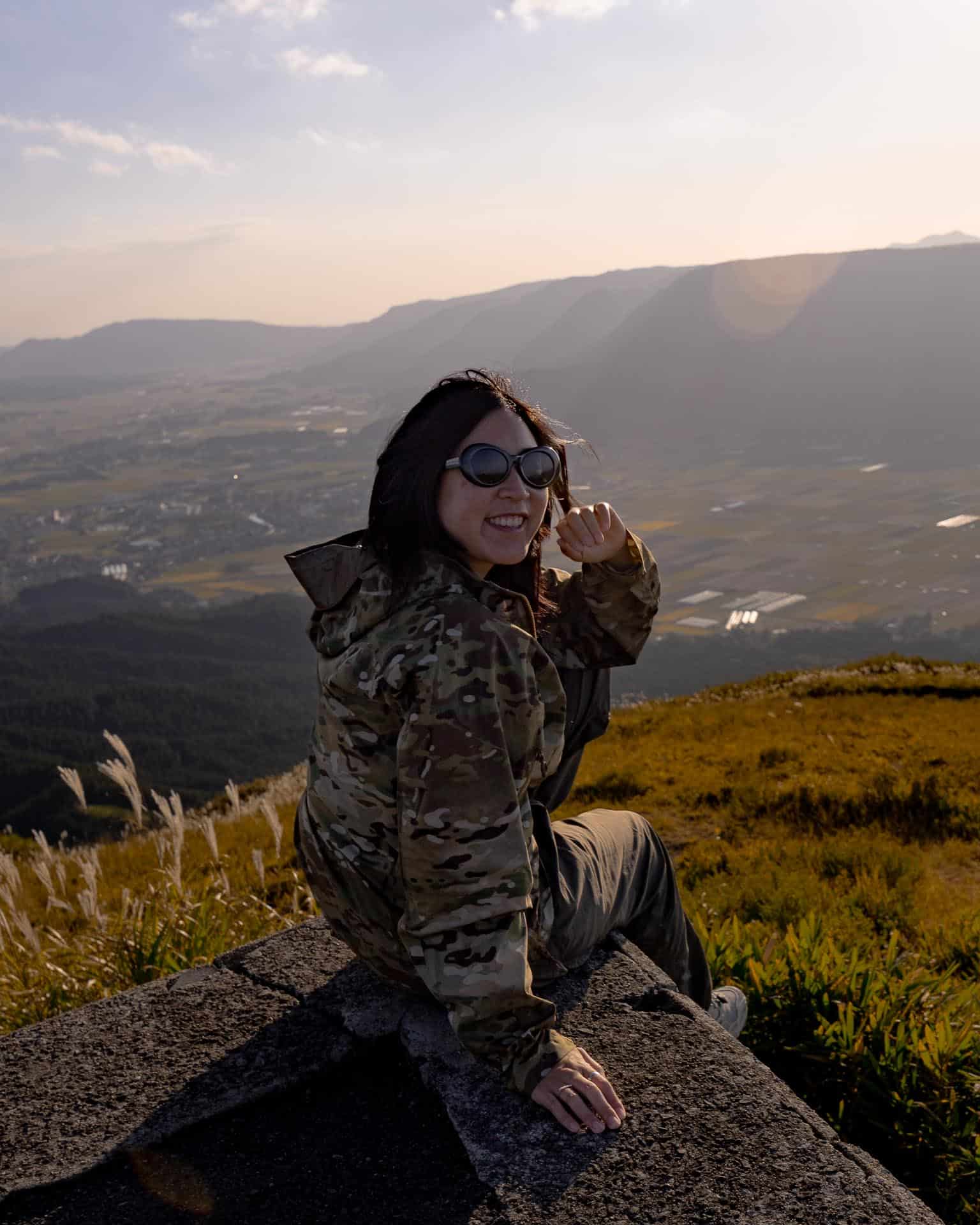 Chloe at Daikanbo Lookout for sunset