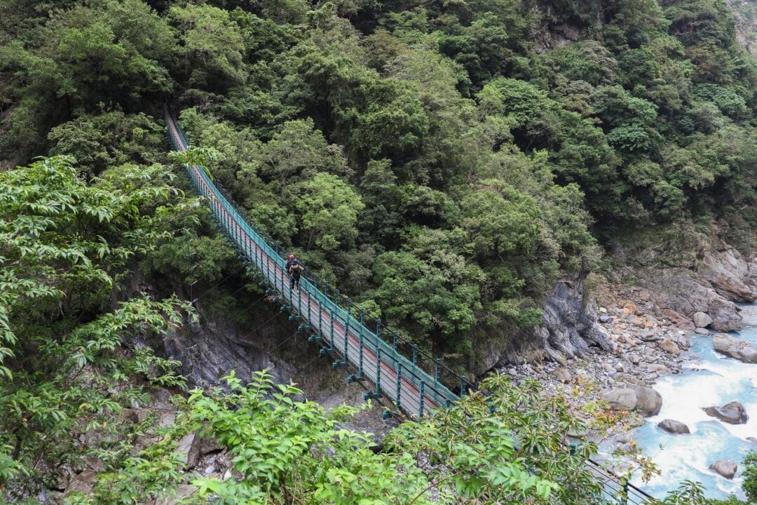 Zhuilu Old Road Suspension Bridge in Taroko Gorge