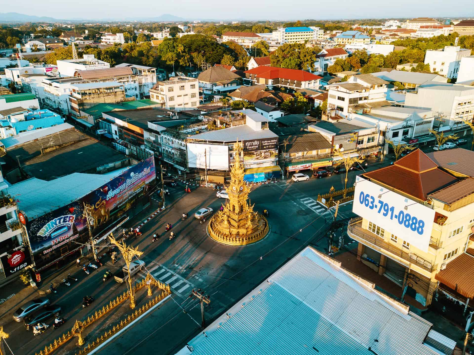 Chiang Rai Clock Tower view from above