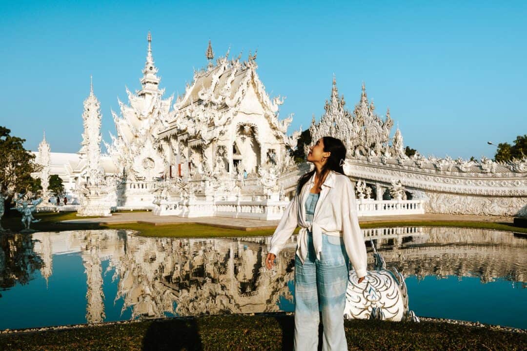 Chloe in front of the White Temple