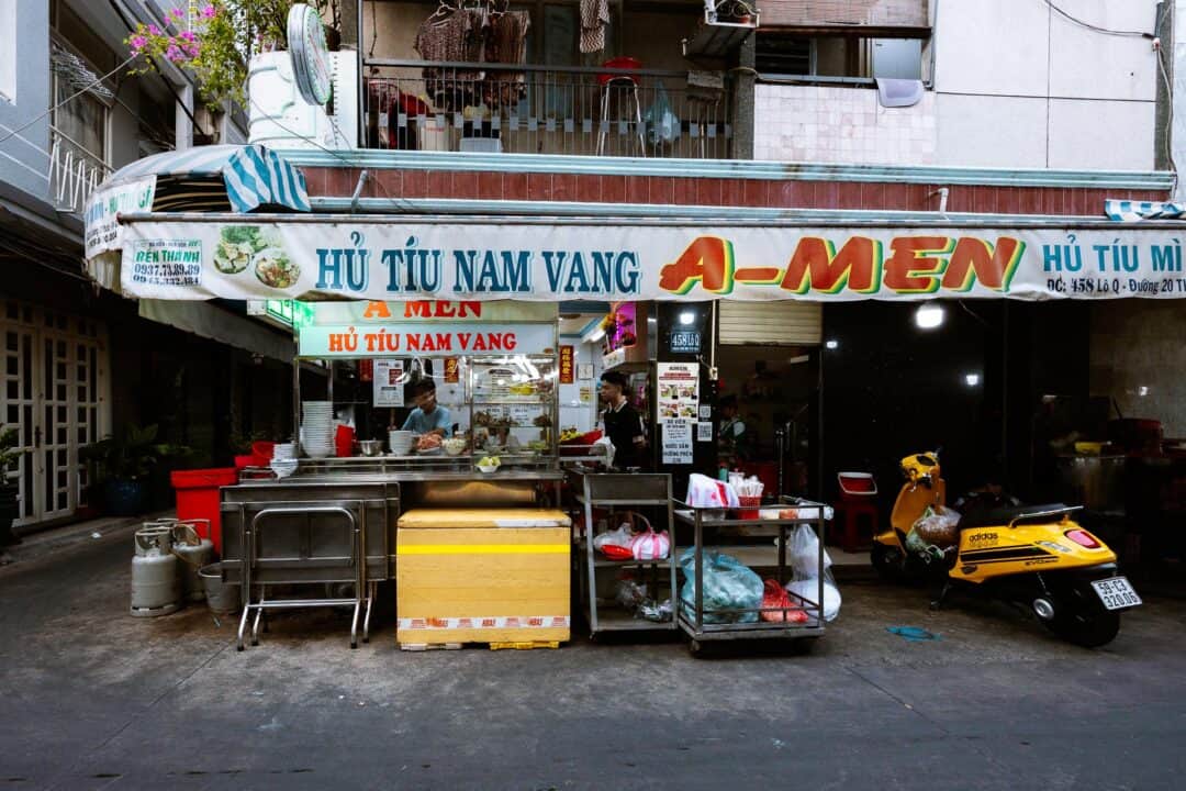 Hủ tiếu Nam vang Amen food shop in 20 Thuoc in Saigon Vietnam