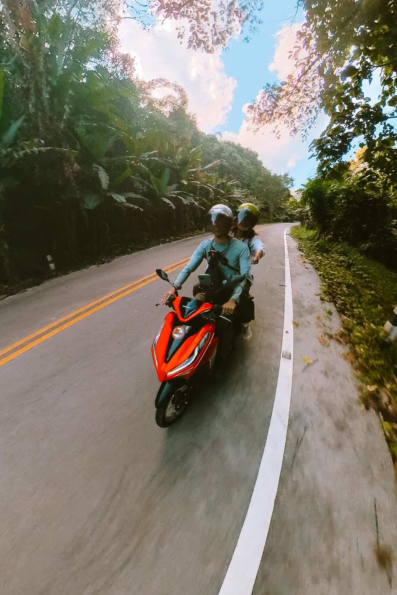 Riding a motorbike in Chiang rai