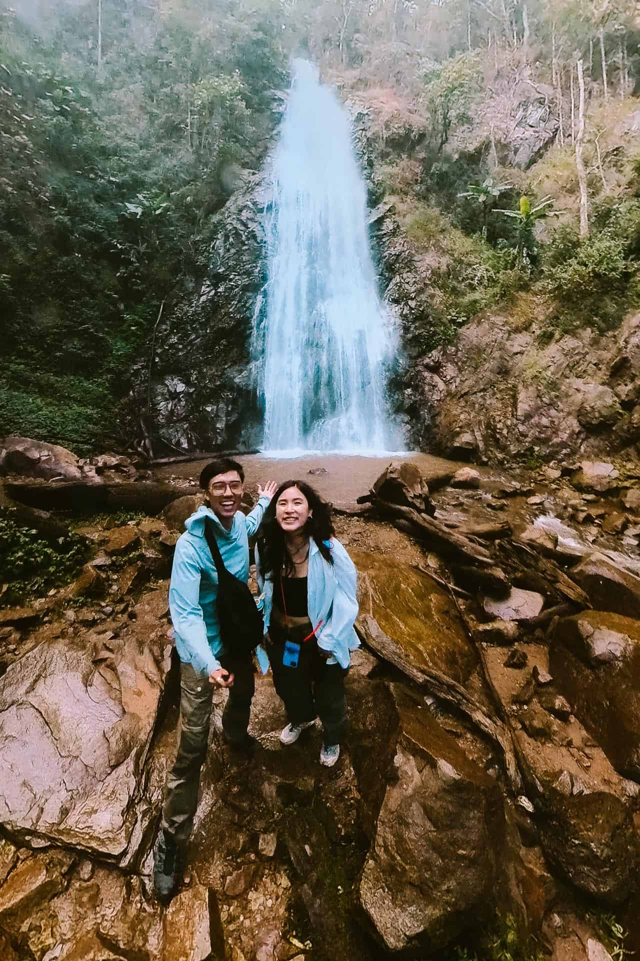 Standing in front of the Khun Korn Waterfall