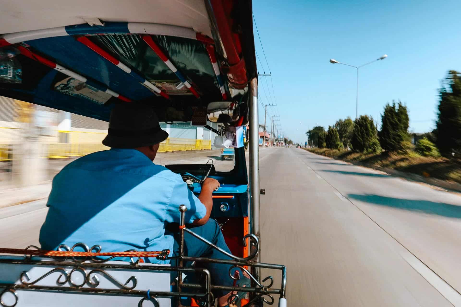 Riding a tuk tuk in Chiang Rai