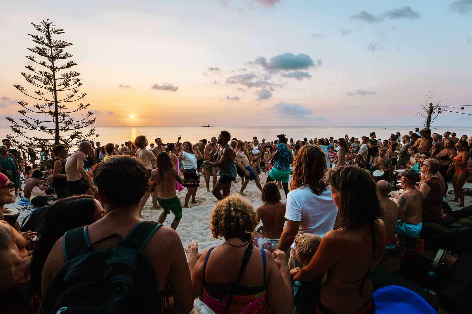 Zen Beach drum circle