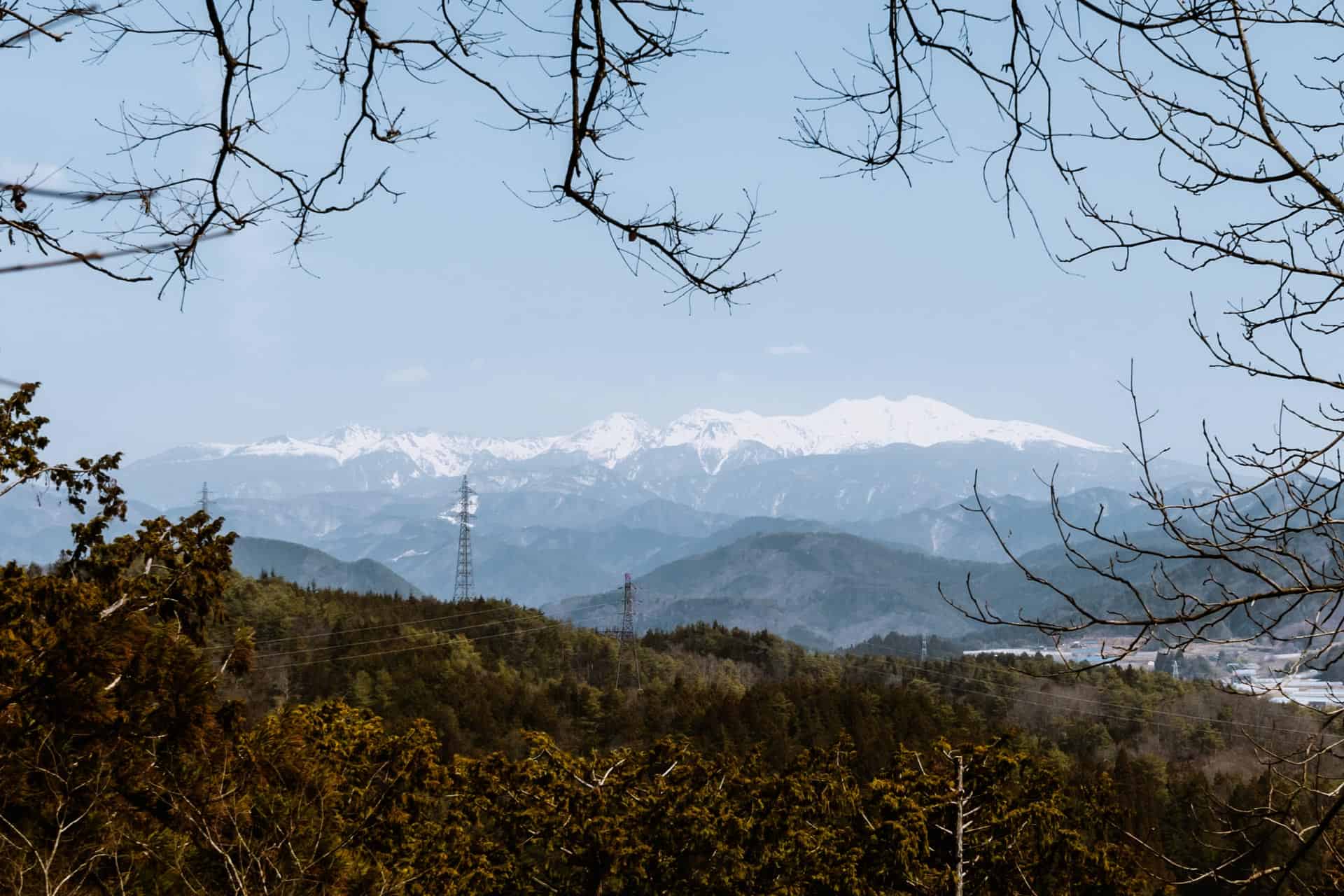 View of Japan Alps from Takayama Castle