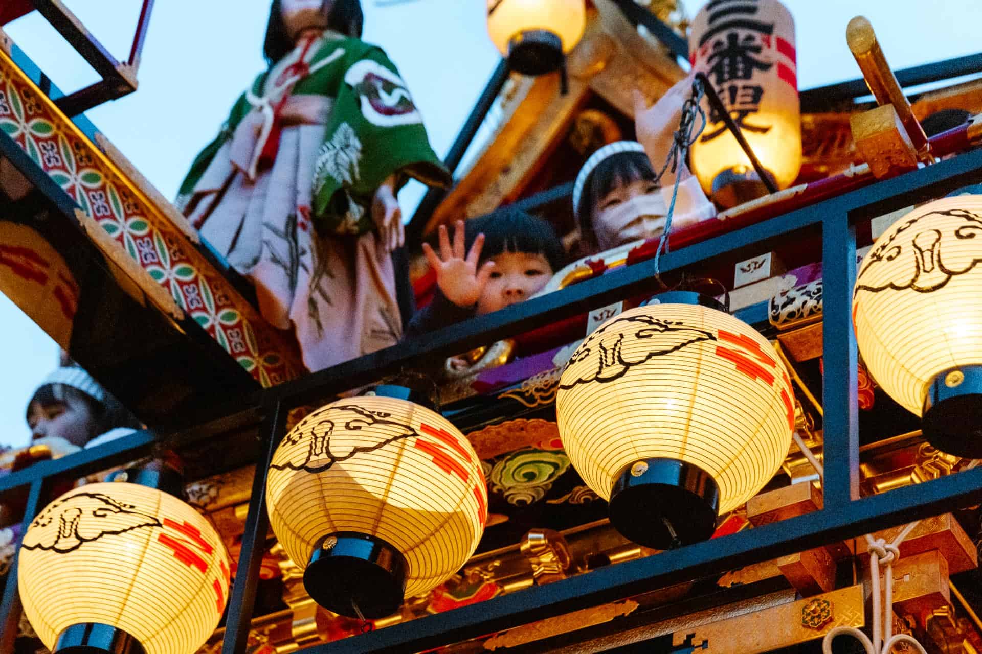 Takayama Festival children in floats