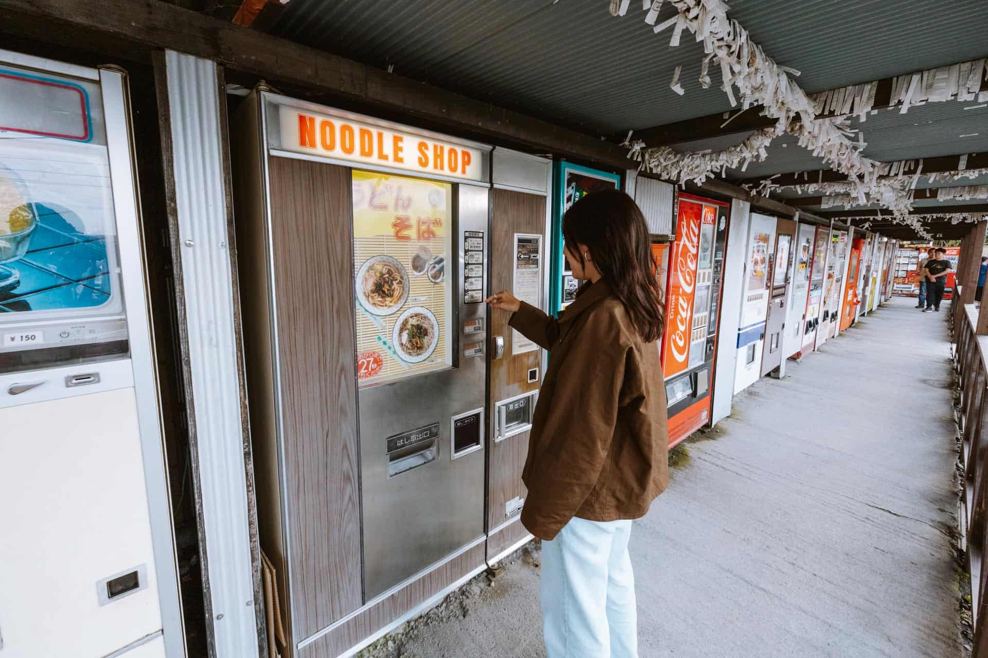 Ordering soba from vending machine park