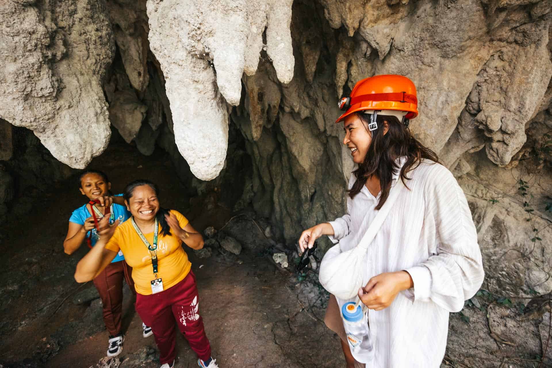 Getting ready to enter Princess Manan-aw Cave in Bohol, Philippines