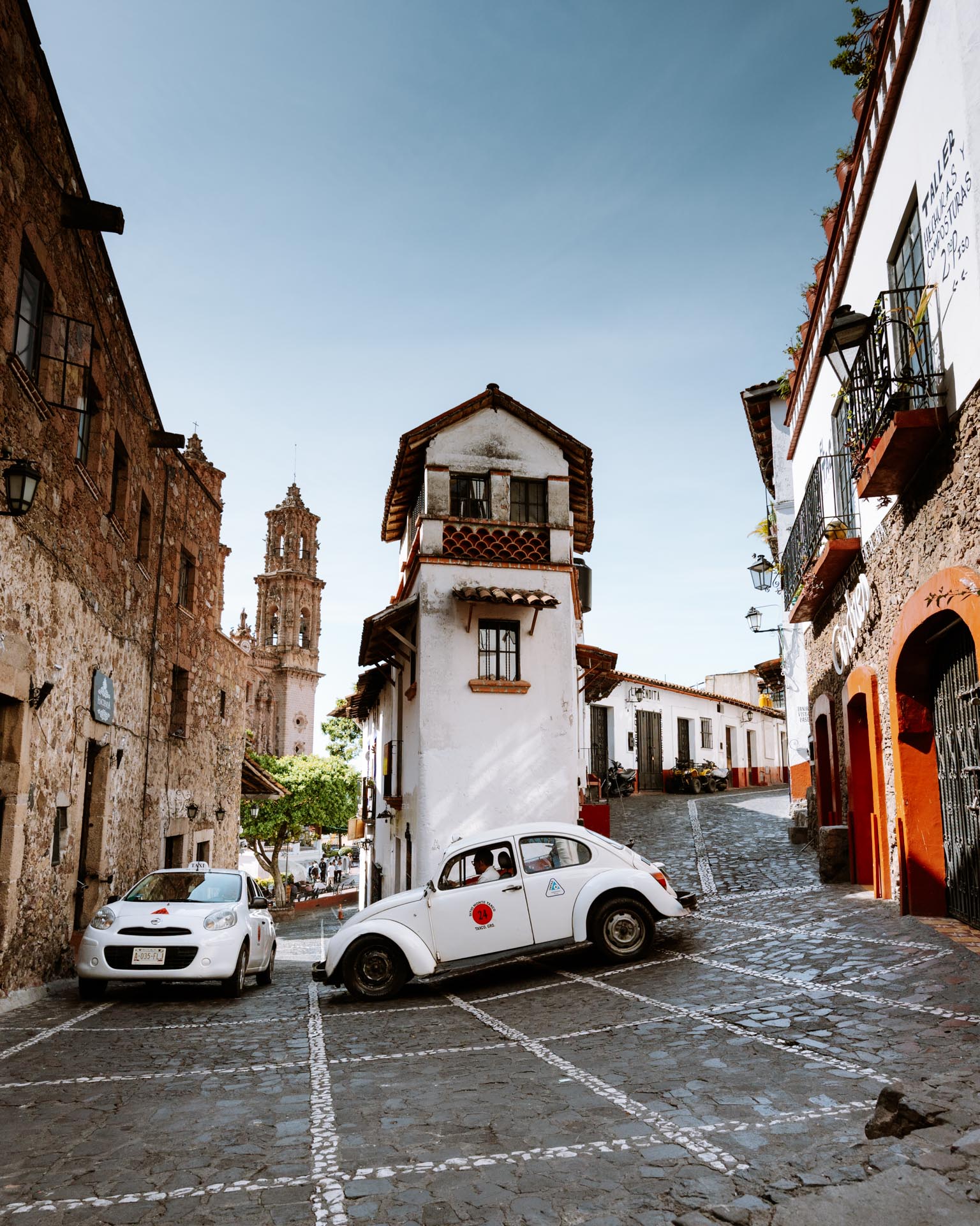 Turn at Calle Palma in Taxco Mexico
