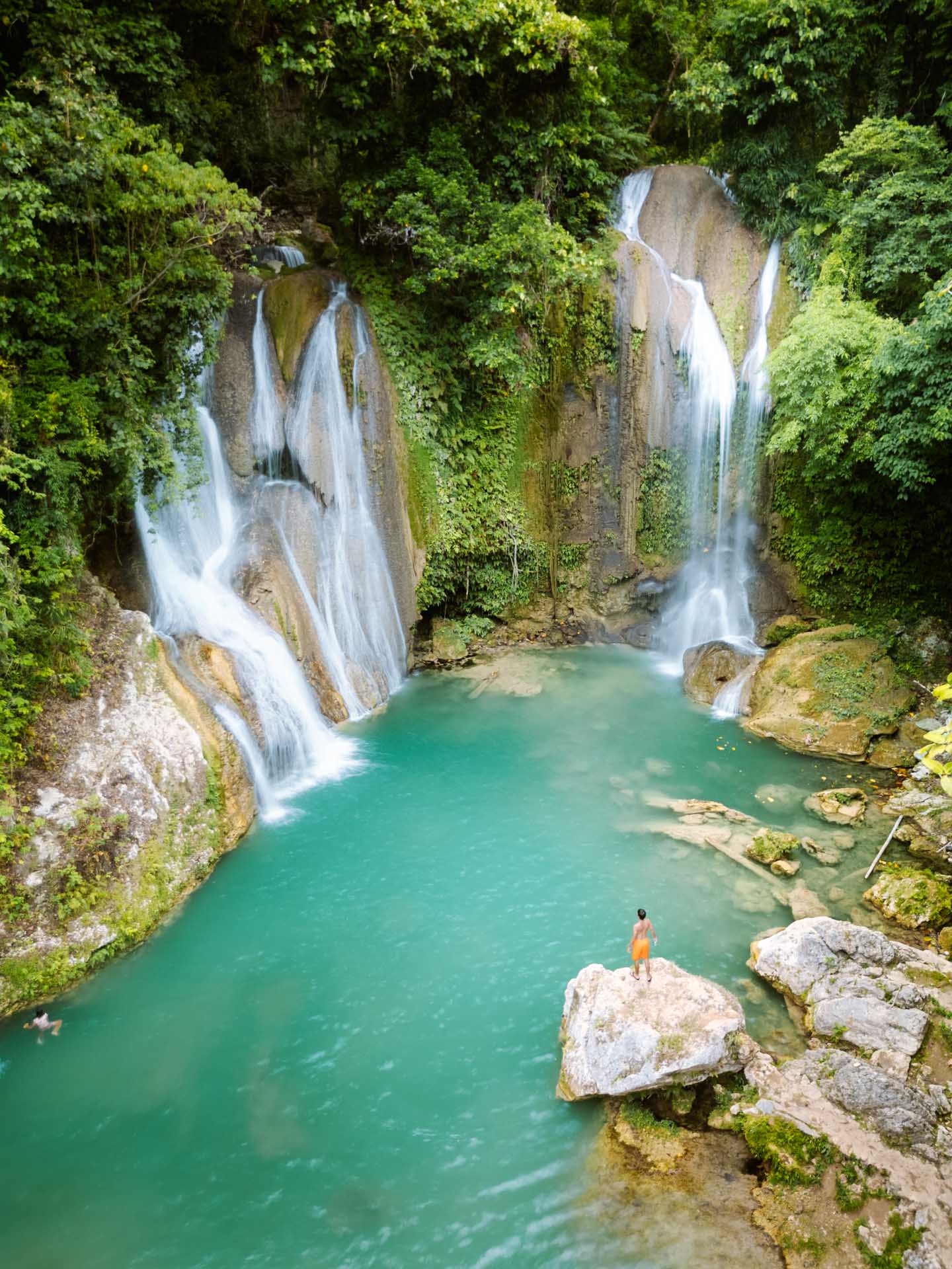 View of Dimiao Twin Falls in Bohol