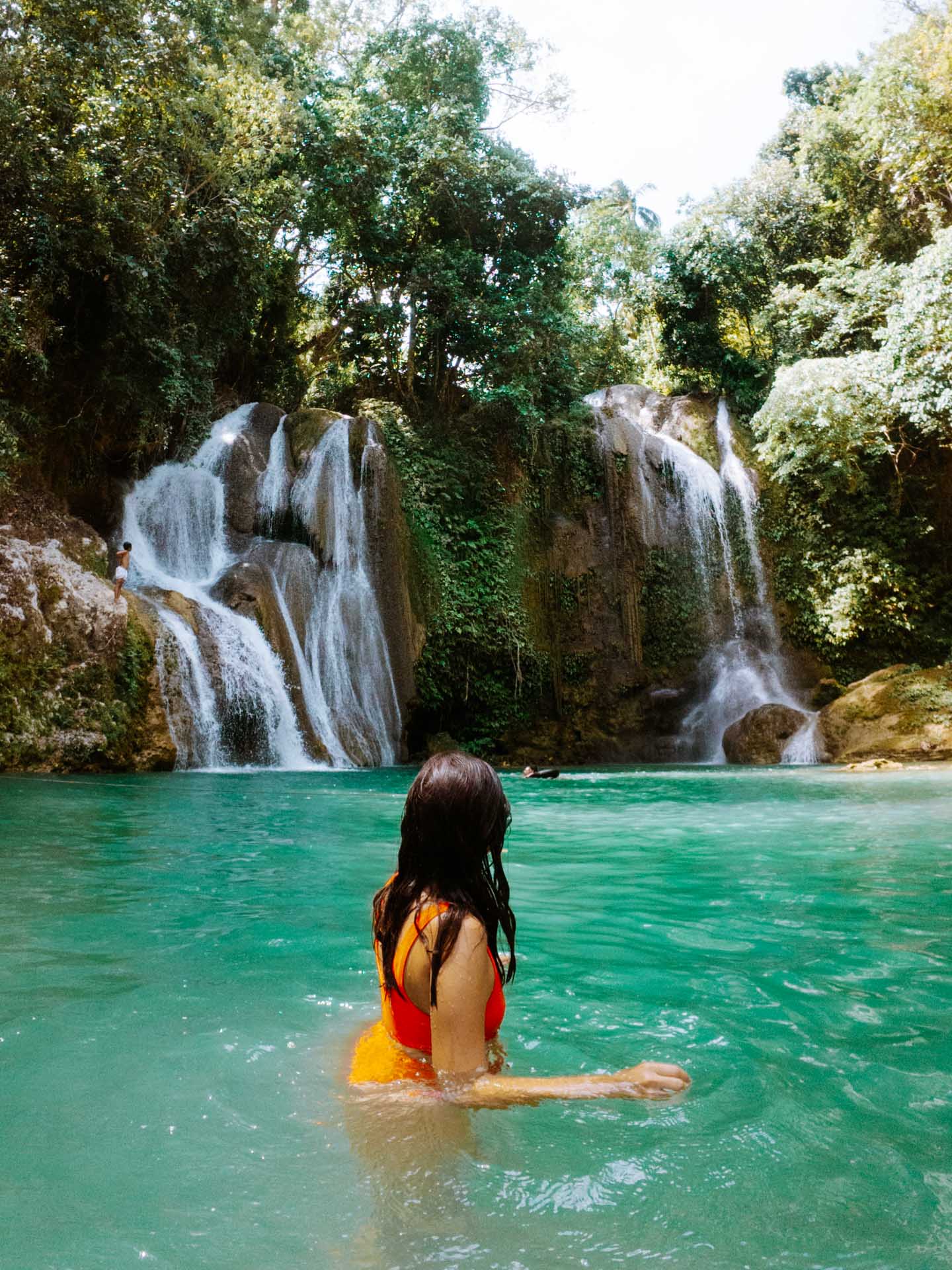 Girl in water at Dimiao Twin Falls Bohol