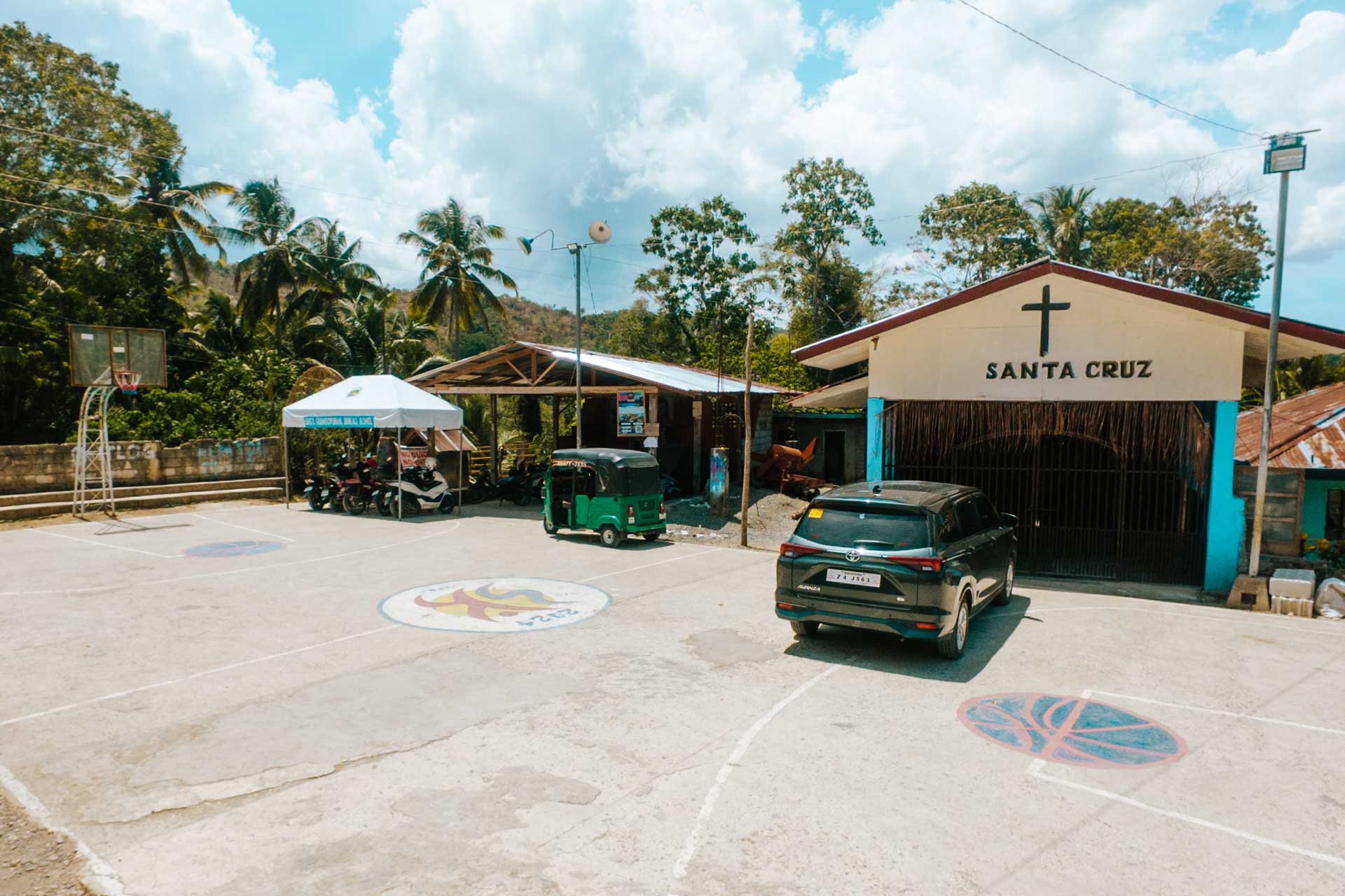 Parking area for Pahangog Falls Dimiao Bohol