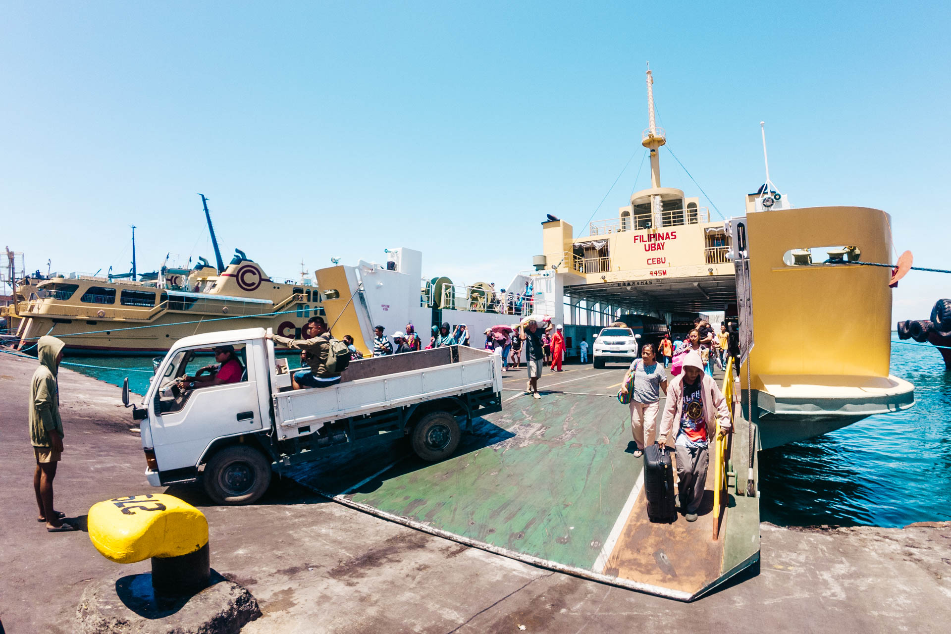 Disembarking the Ubay to Cebu ferry in Cebu City