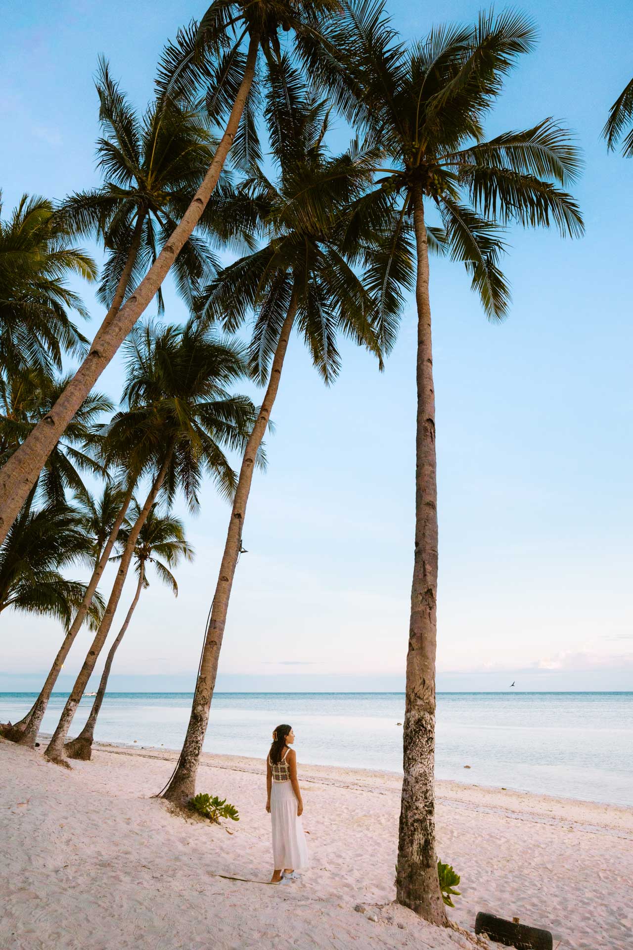 Clean sand at White Beach in Bohol Philippines