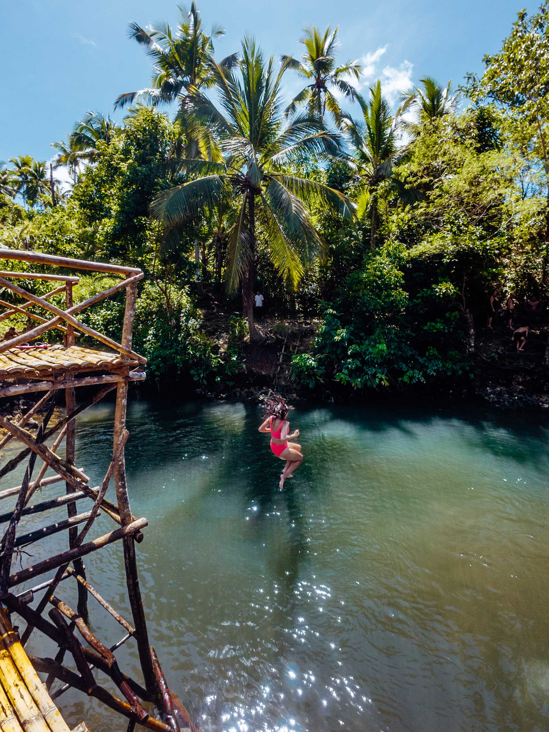 Beto Cold Spring - The Largest Cold Spring in Siargao 8 Jumping into water at Beto Cold Spring Siargao