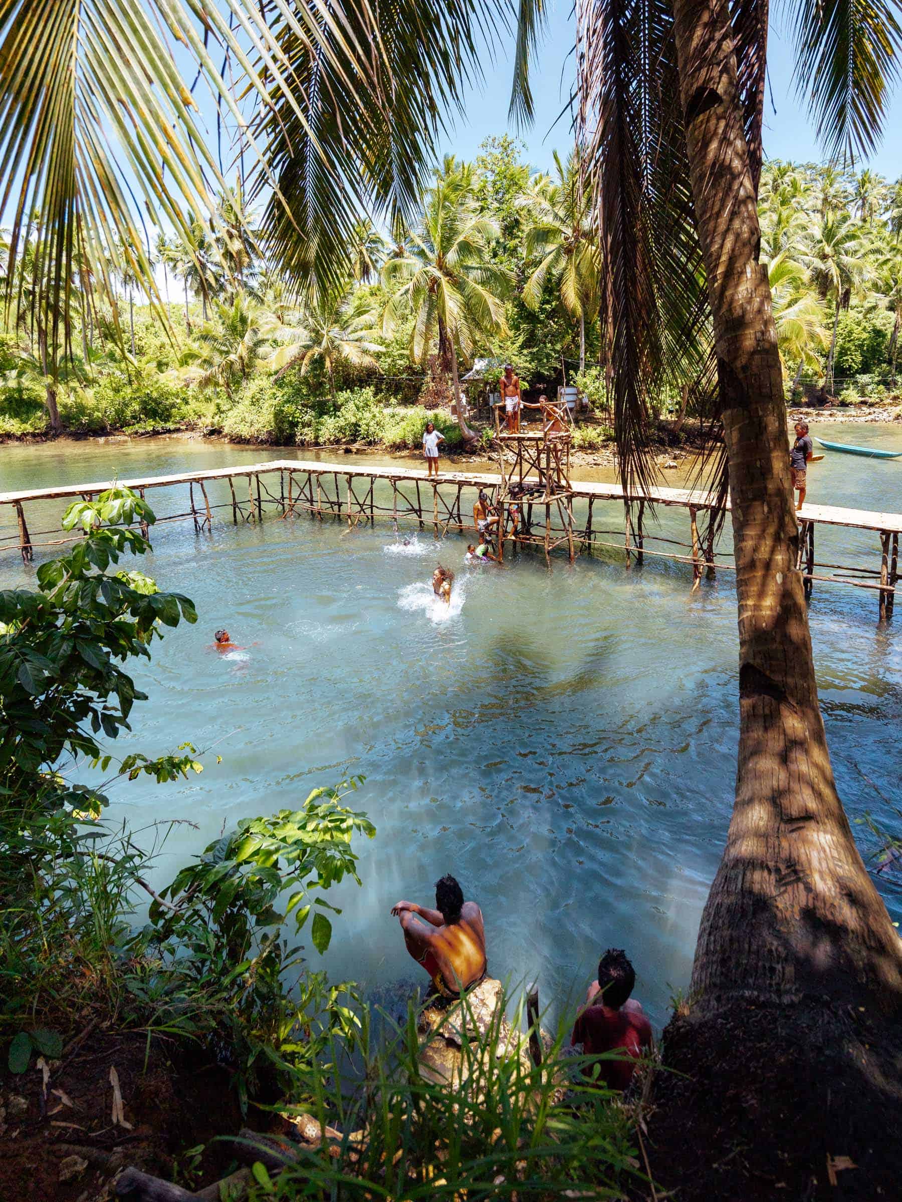 Beto Cold Spring - The Largest Cold Spring in Siargao 7 Jumping into water at Beto Cold Spring Siargao
