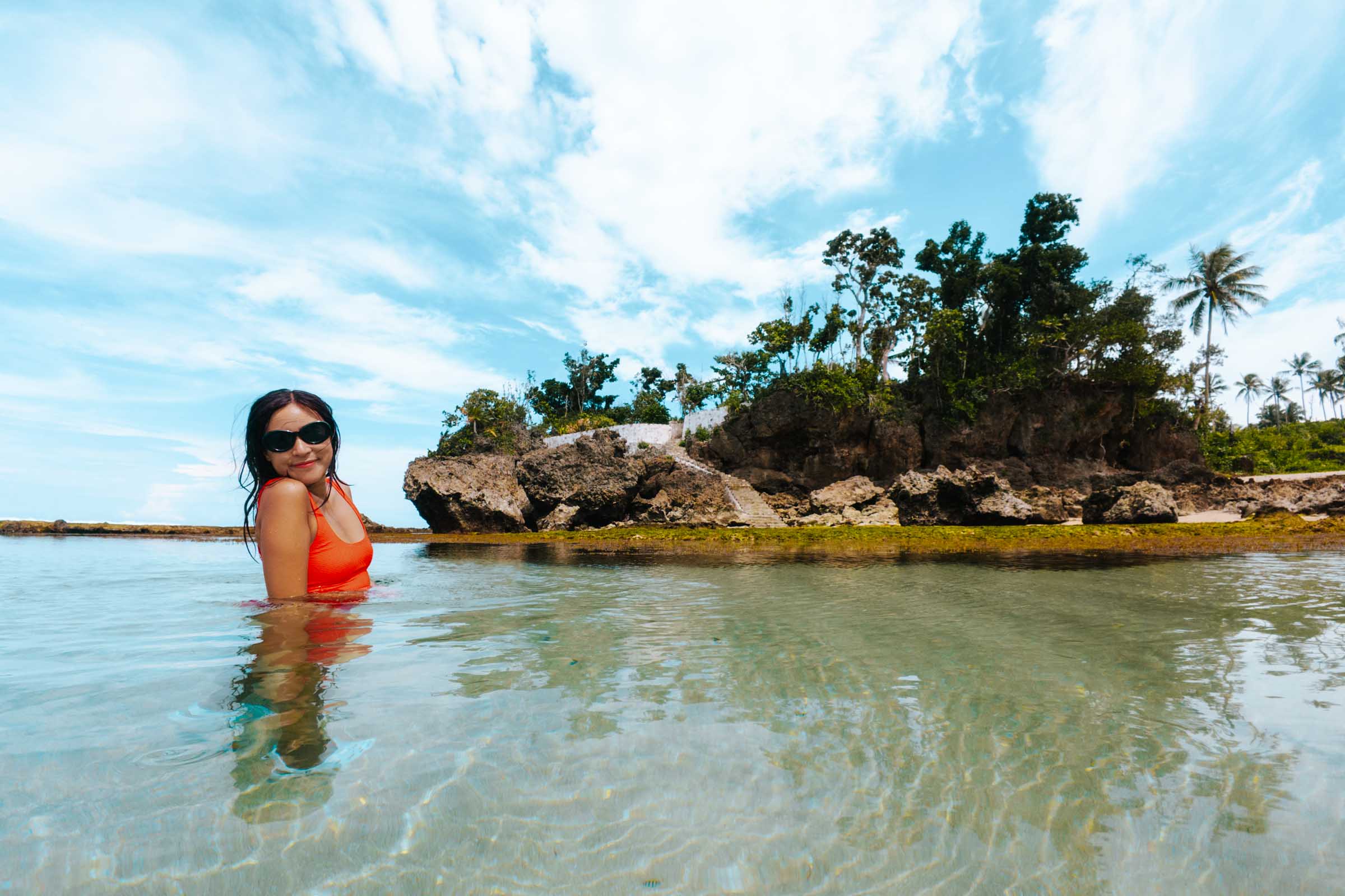 Swimming in tidepool at Stairs of Heaven Siargao