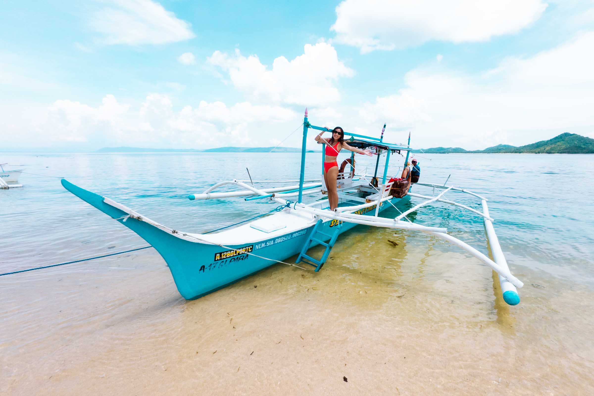 Island Siargao boat on beach