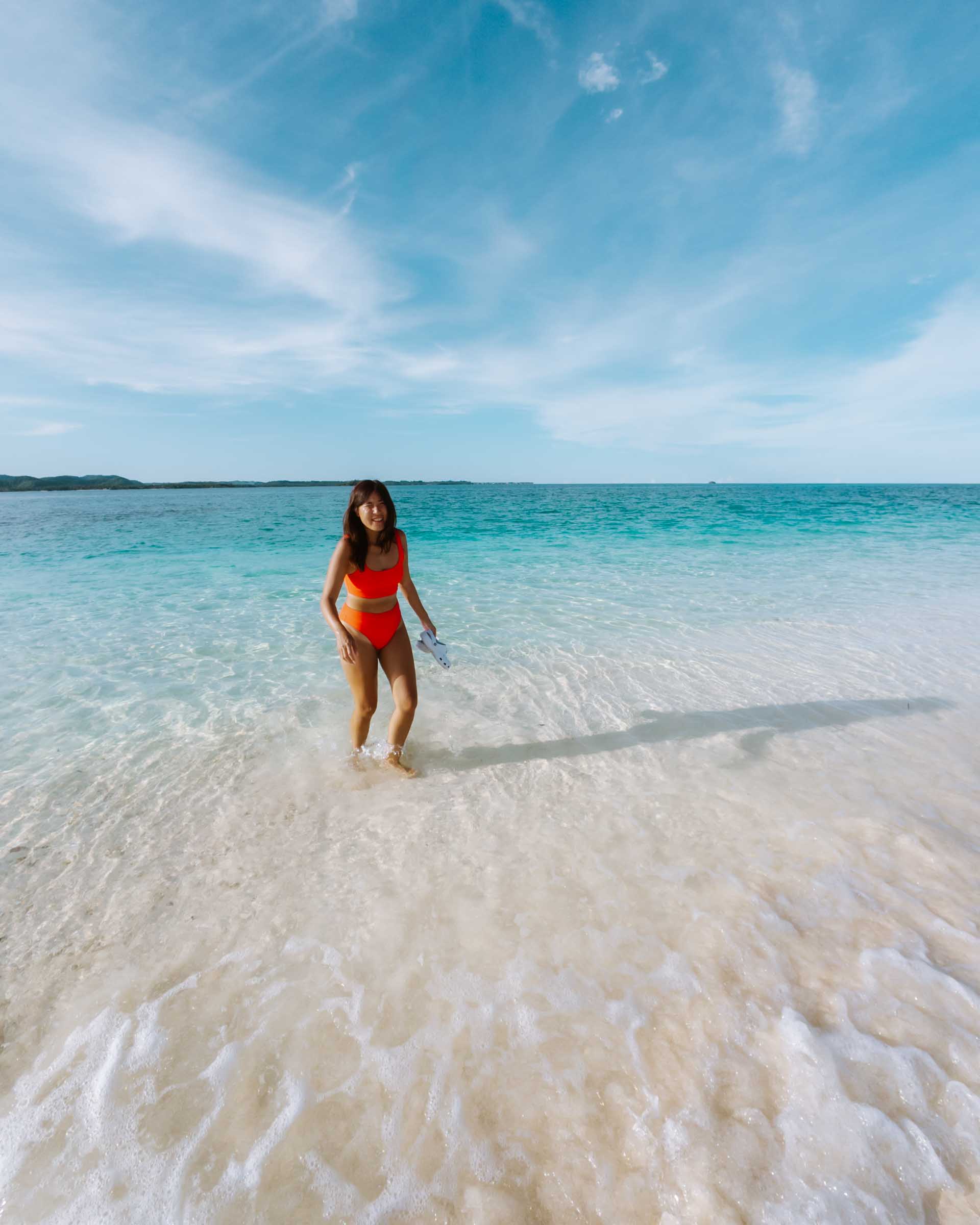Chloe on beach at Naked Island Siargao