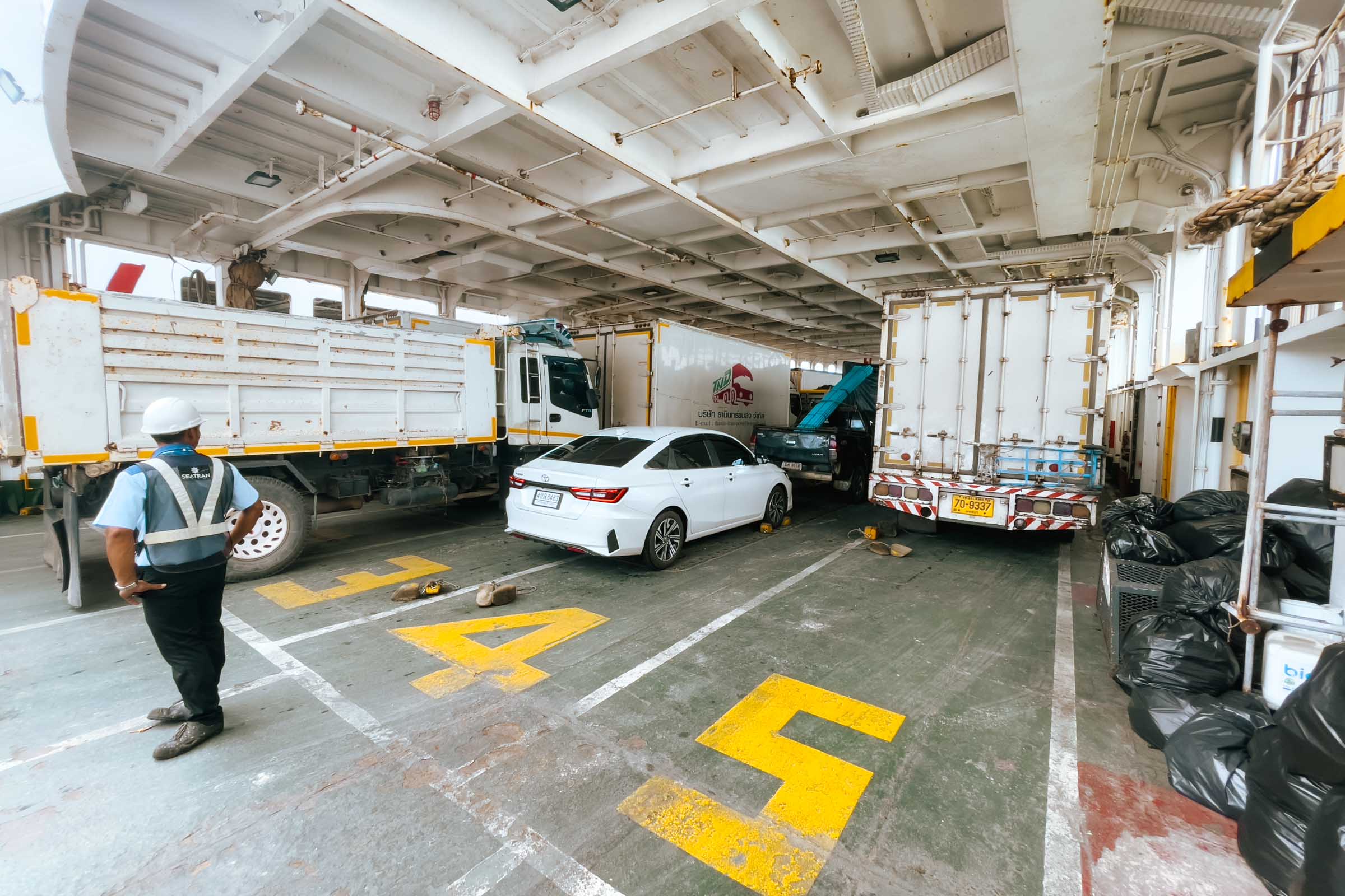 Vehicle area on Seatran ferry to Koh Phangan