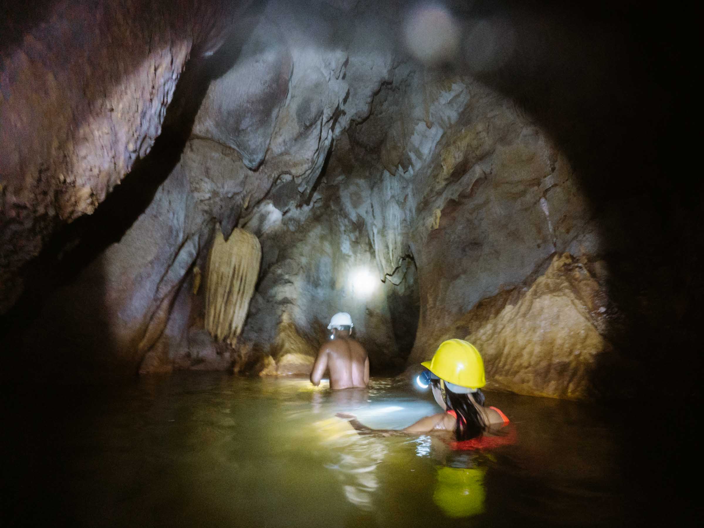 Swimming in Tayangban Cave Pool