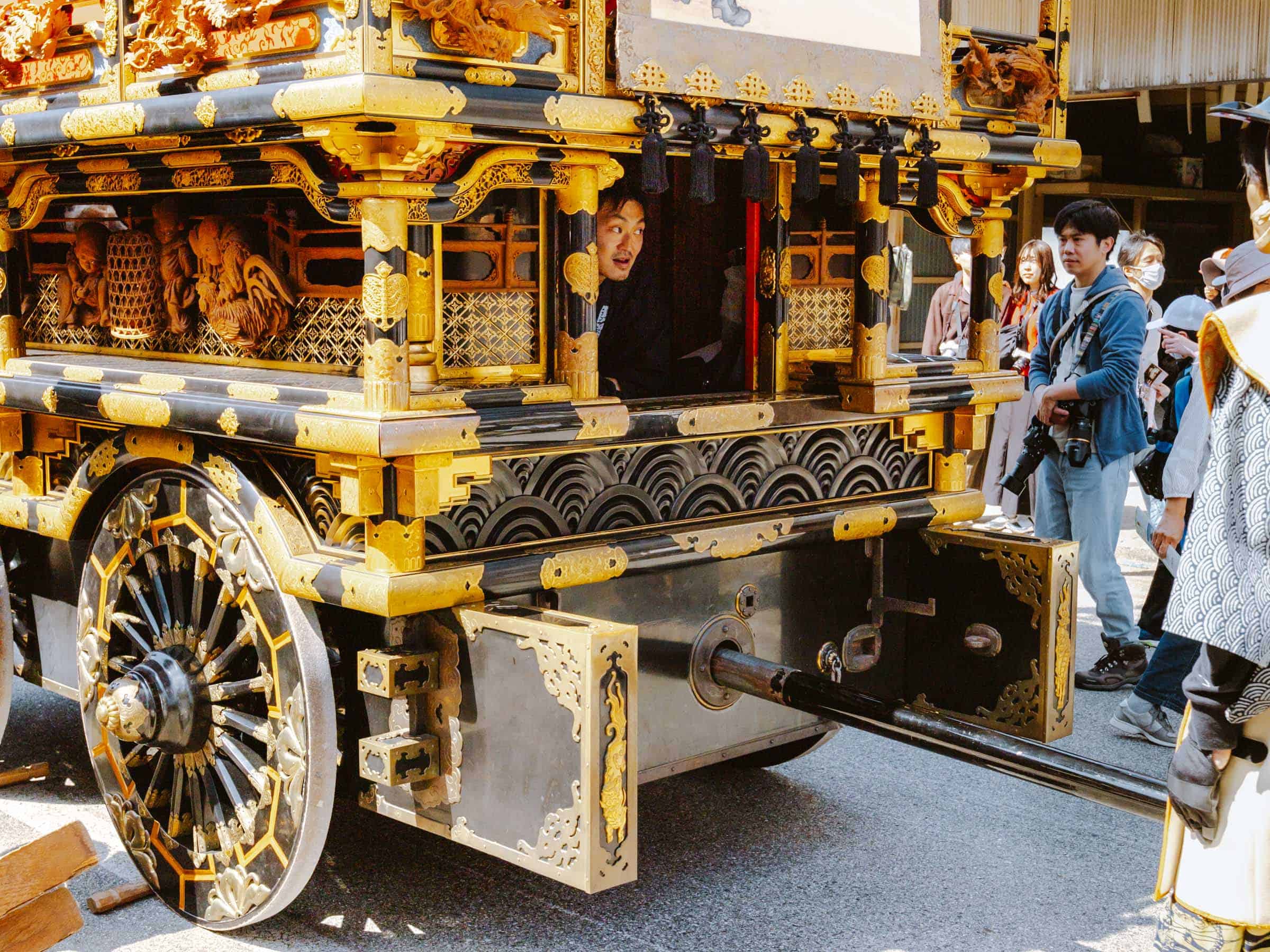 Man in float at Takayama festival