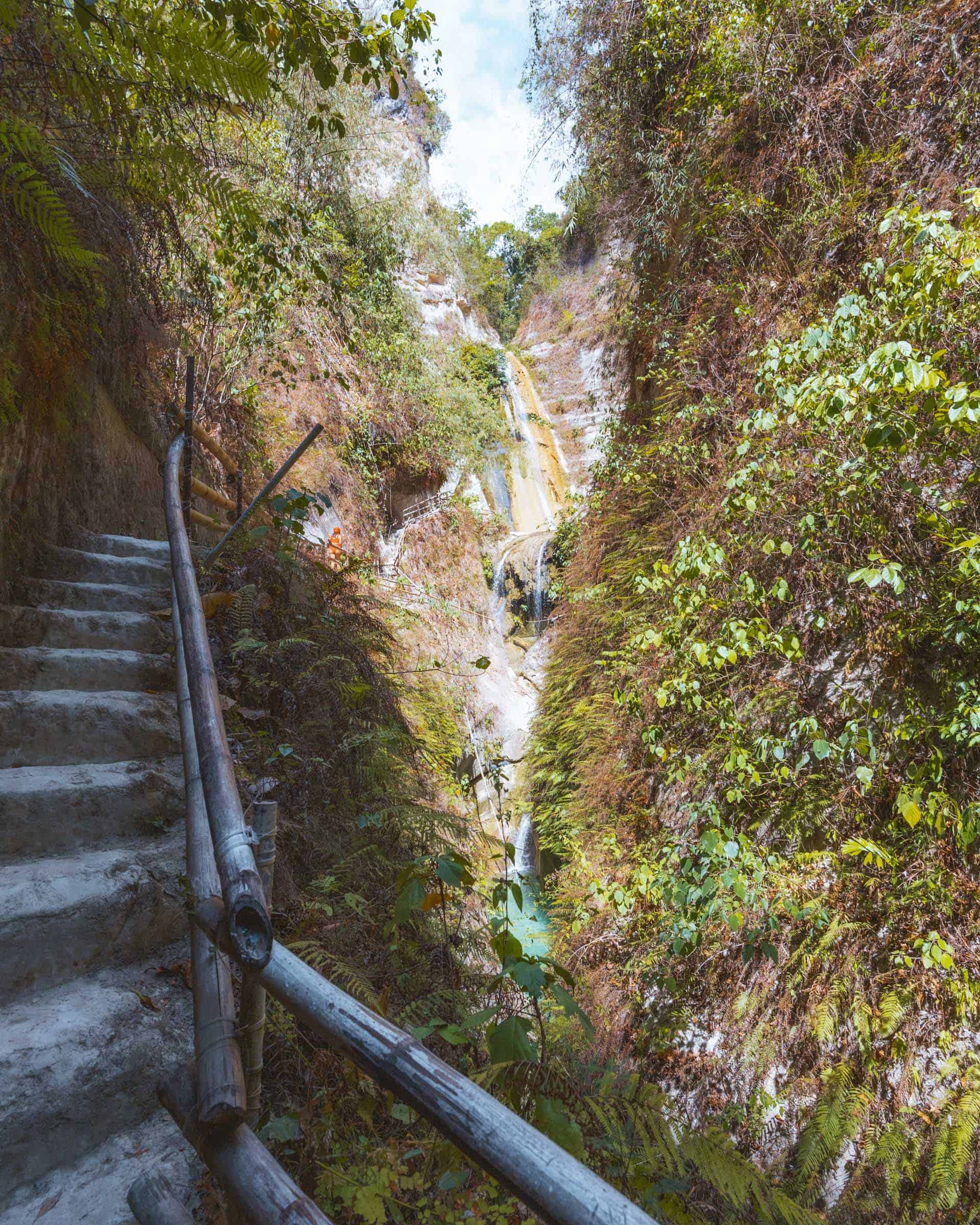 Stairs at trail to Dao Falls Cebu