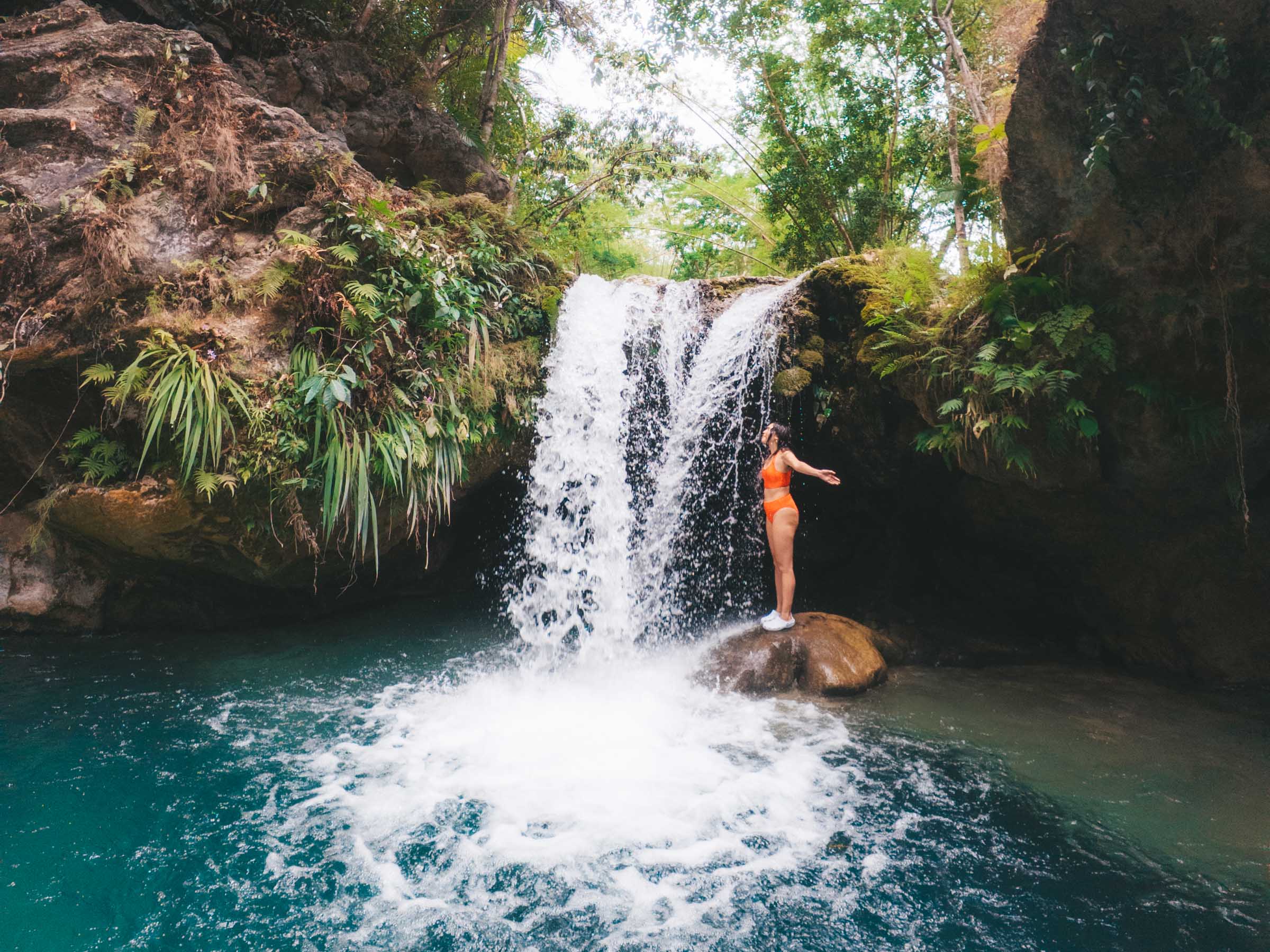 Inambakan Falls in Cebu: Complete Guide 8 Chloe underneath secret falls at Inambakan Falls Cebu
