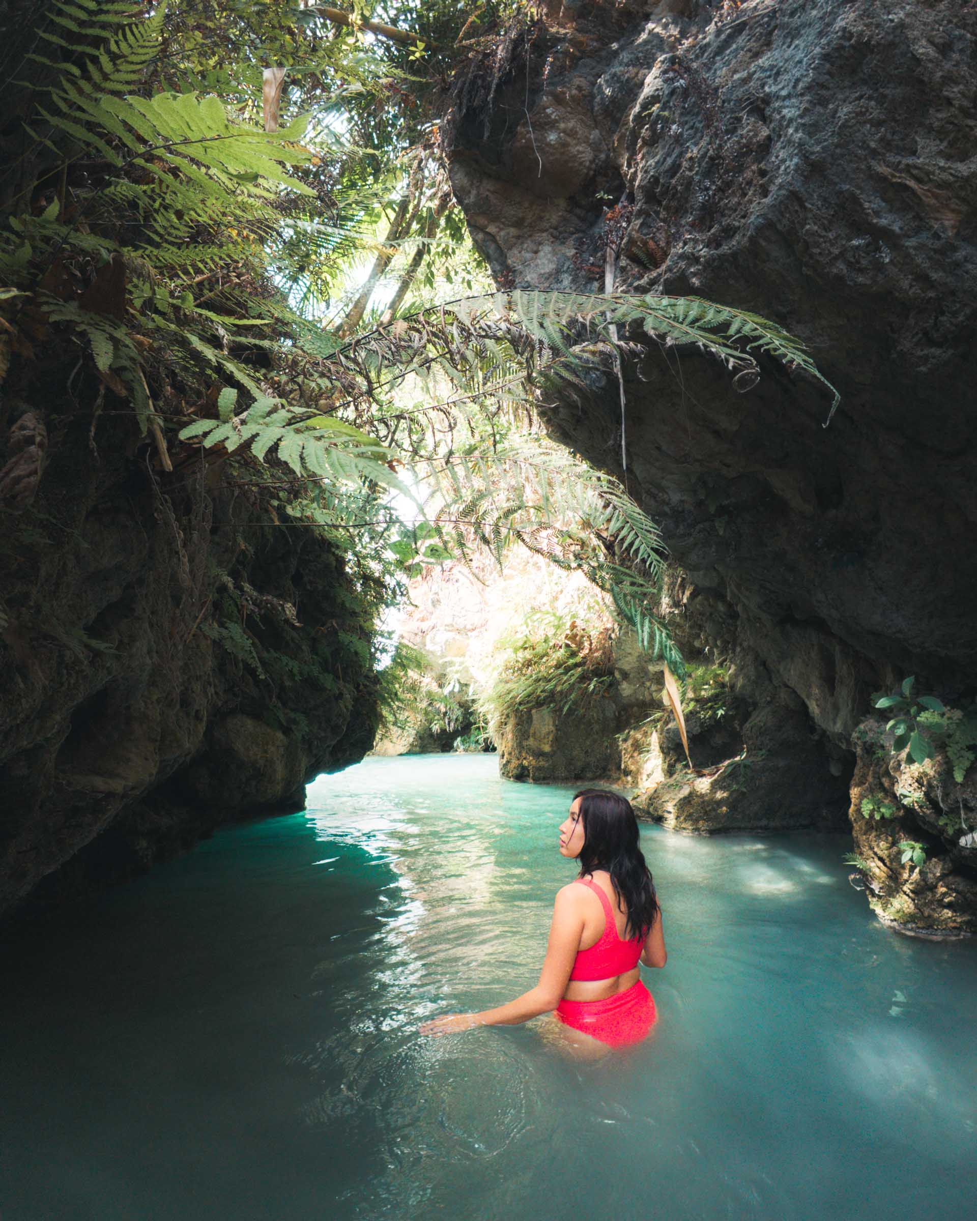 Limestone gorge waterfall at Inambakan Falls Cebu