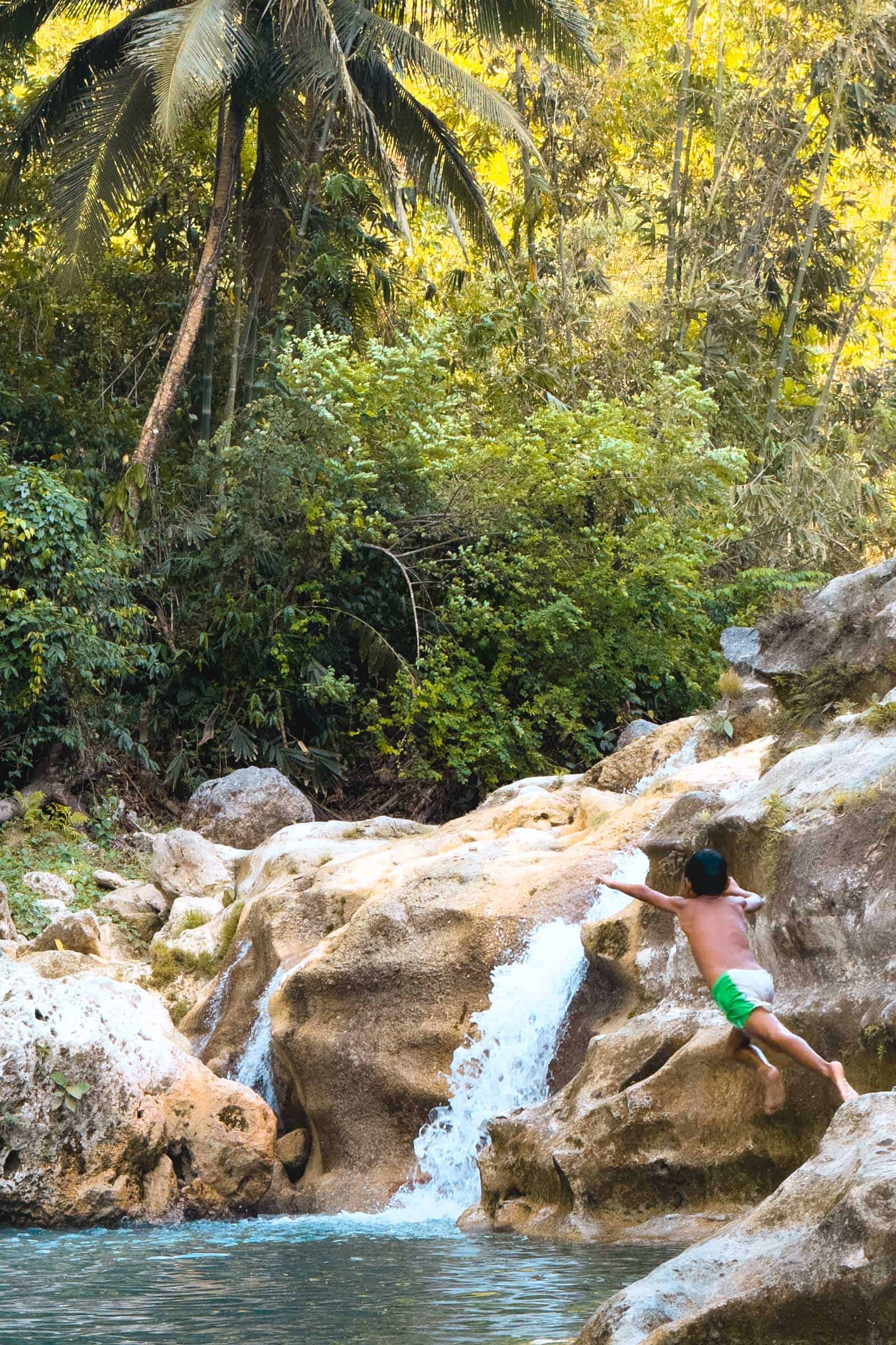 Jumping in river at Kanlaob Falls Cebu