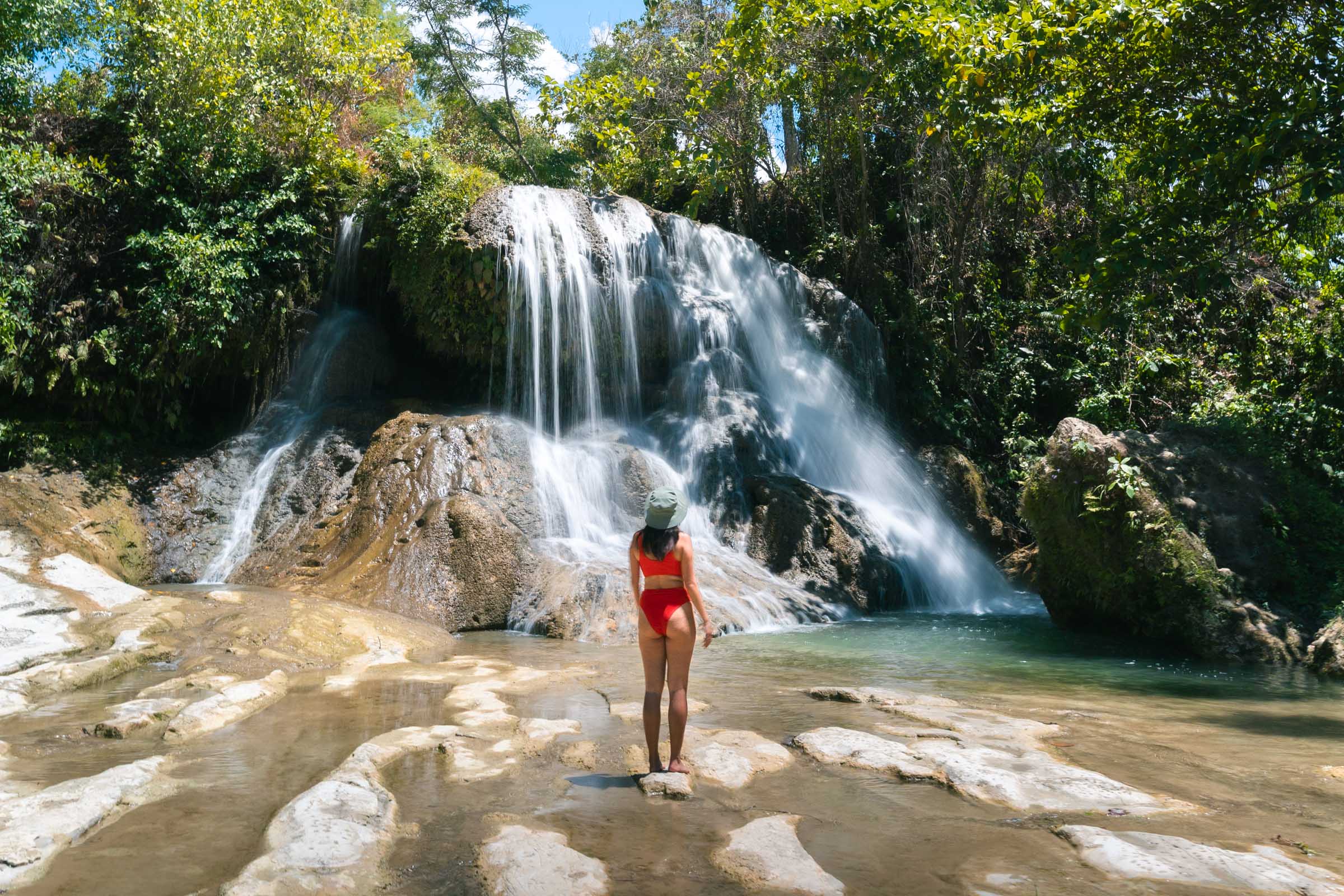 Chloe looking at Lusno Falls