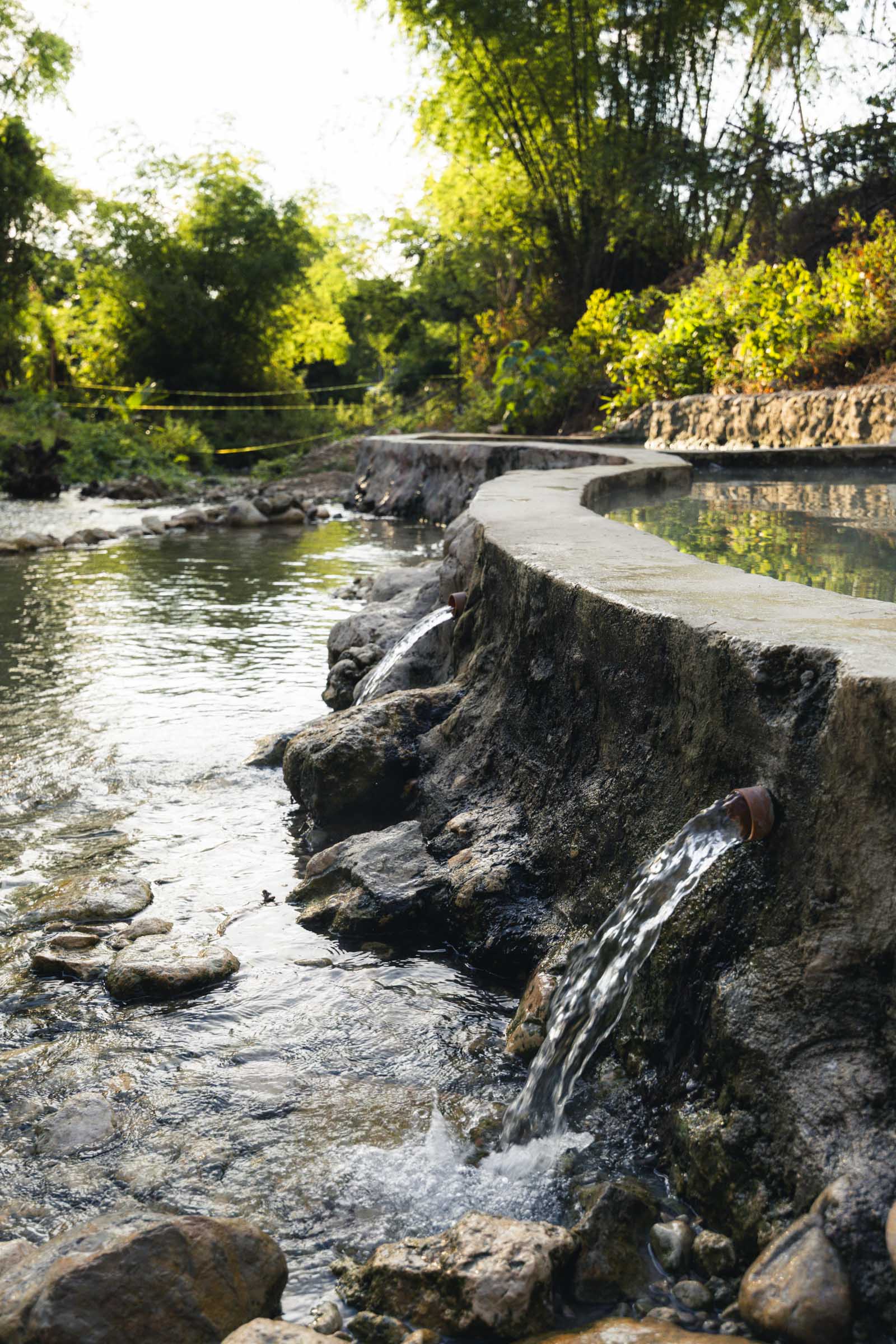 Water pipes at Mainit Hot Spring