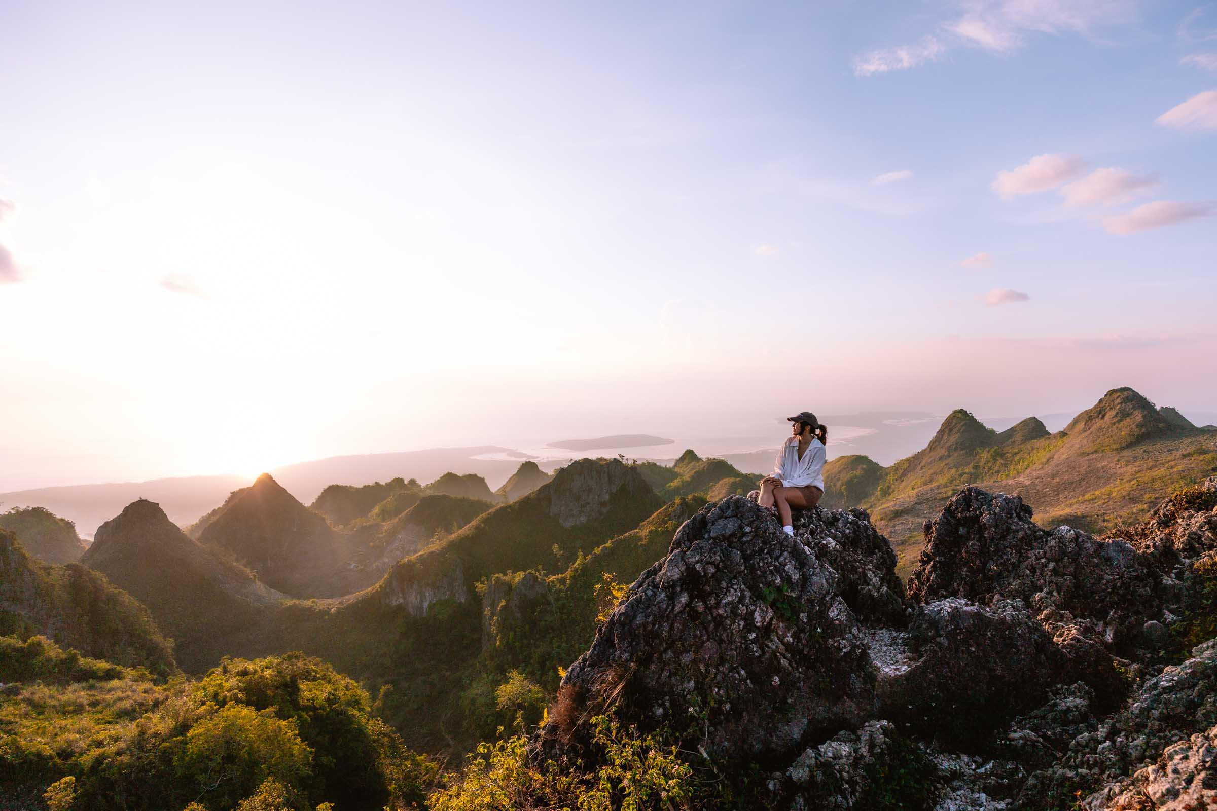 Chloe on rocks at Osmena Peak Cebu