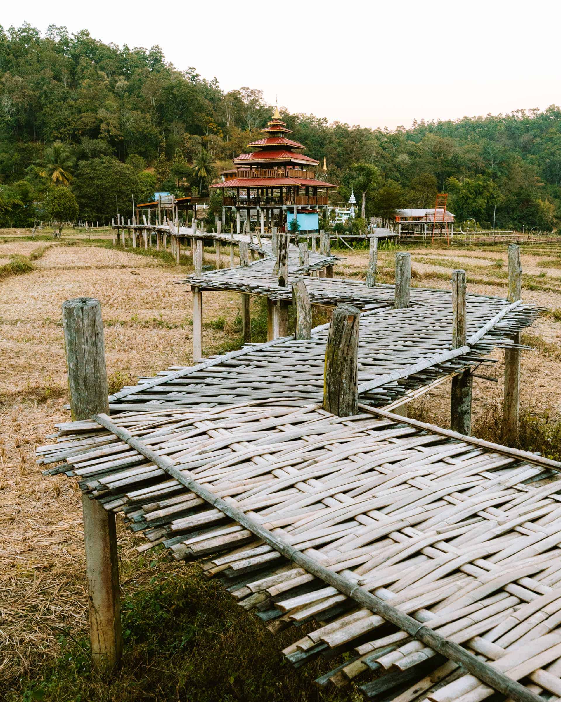 Tourist area at Bamboo Bridge Pai