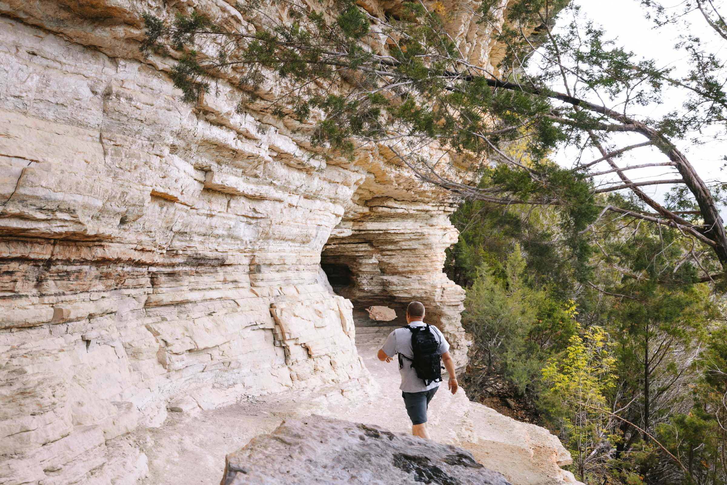 Hole in Limestone at Big Bluff Goat Trail