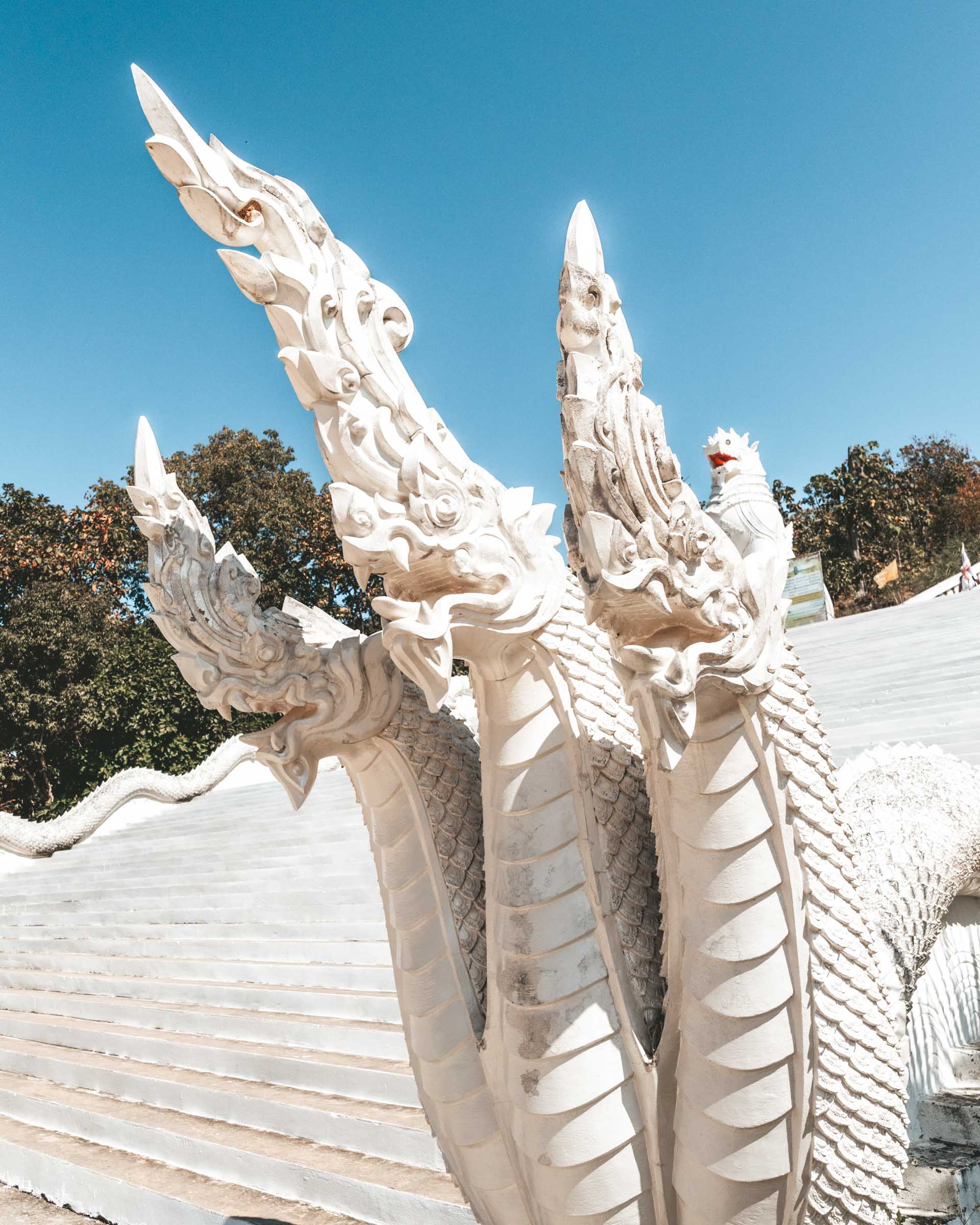 Big White Buddha in Pai: Complete Guide 3 Three headed serpent stairs at Big Buddha in Pai