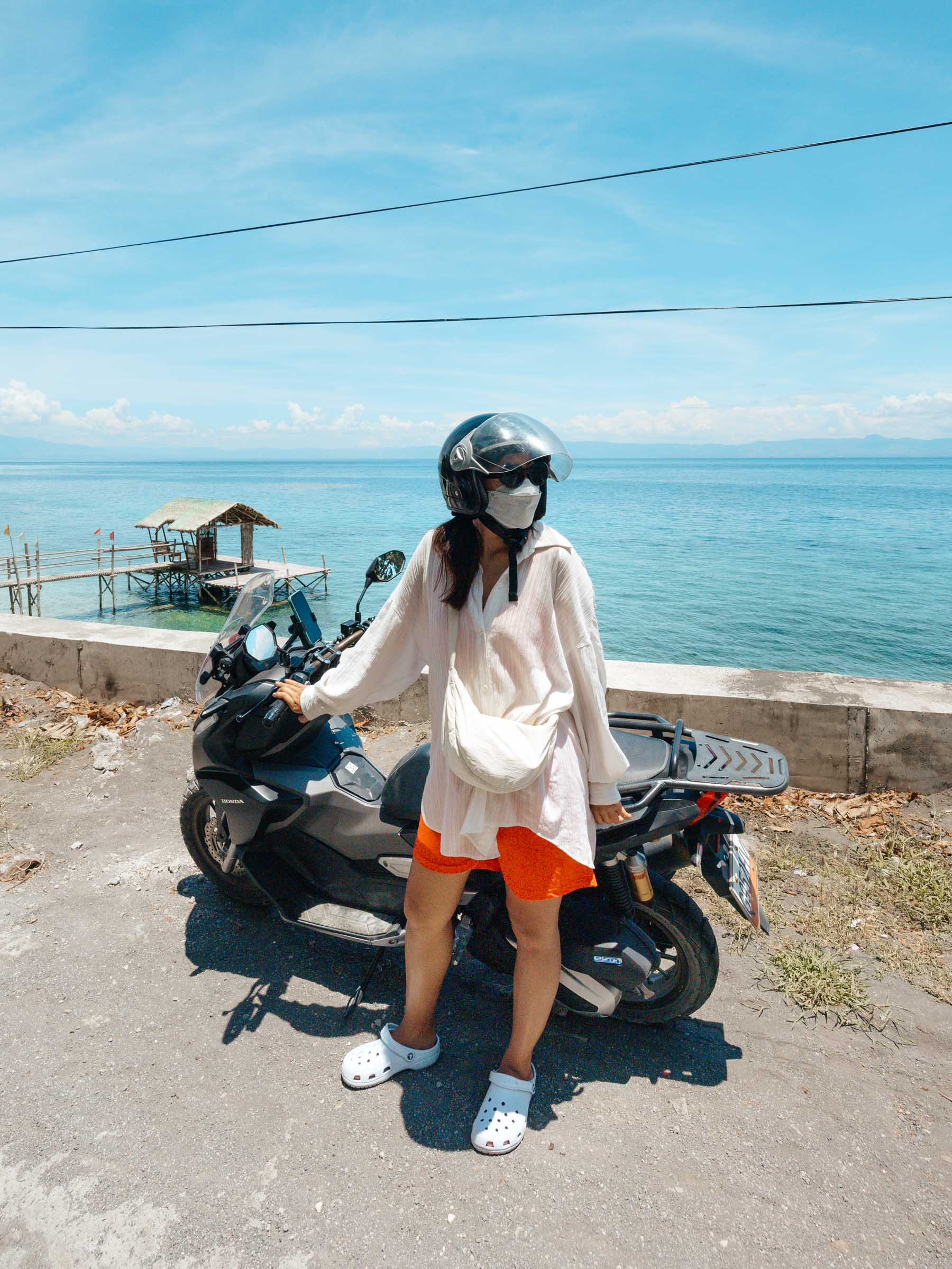 How to Rent a Motorbike in the Philippines: Complete Guide 9 Chloe with motorbike safety gear in Philippines
