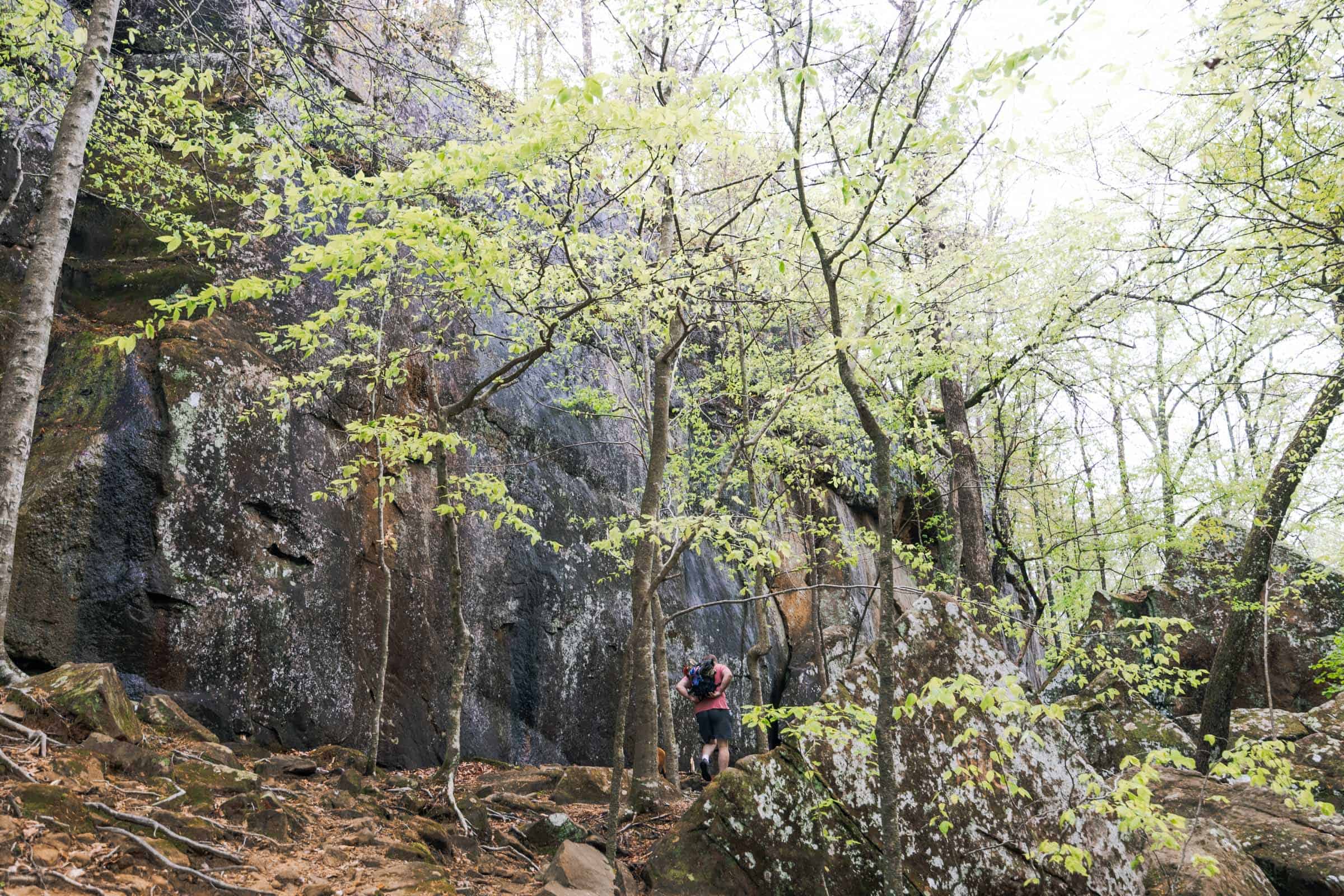 Rocky bluffs at Glory Hole Waterfall Trail